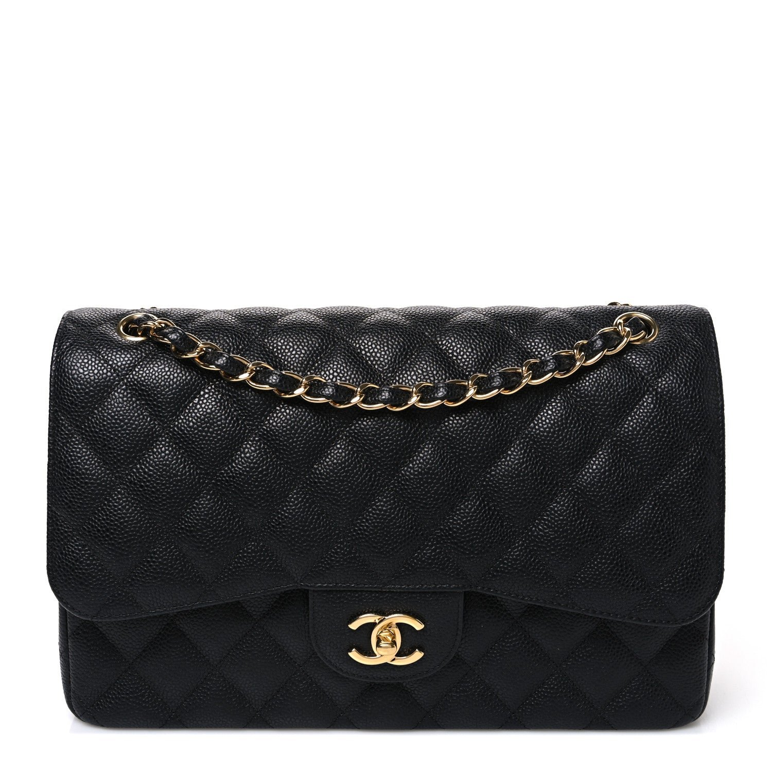 Chanel Caviar Quilted Jumbo Double Flap Black