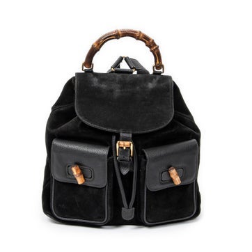 Leather Large Bamboo Backpack