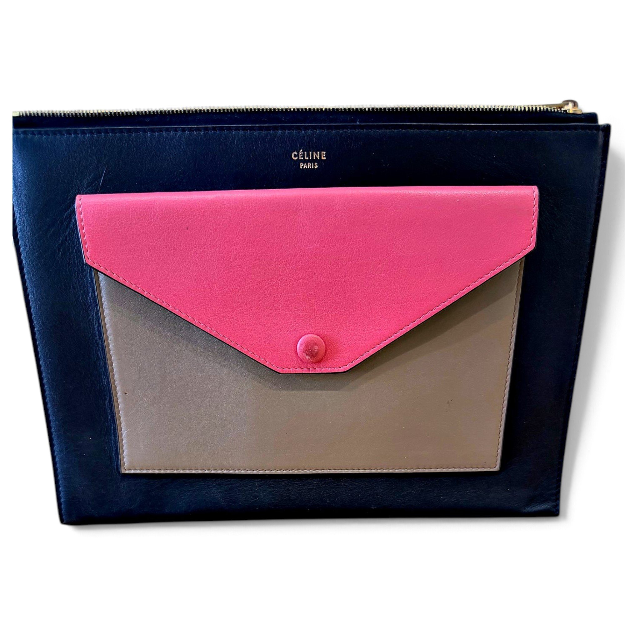 Leather clutch bag