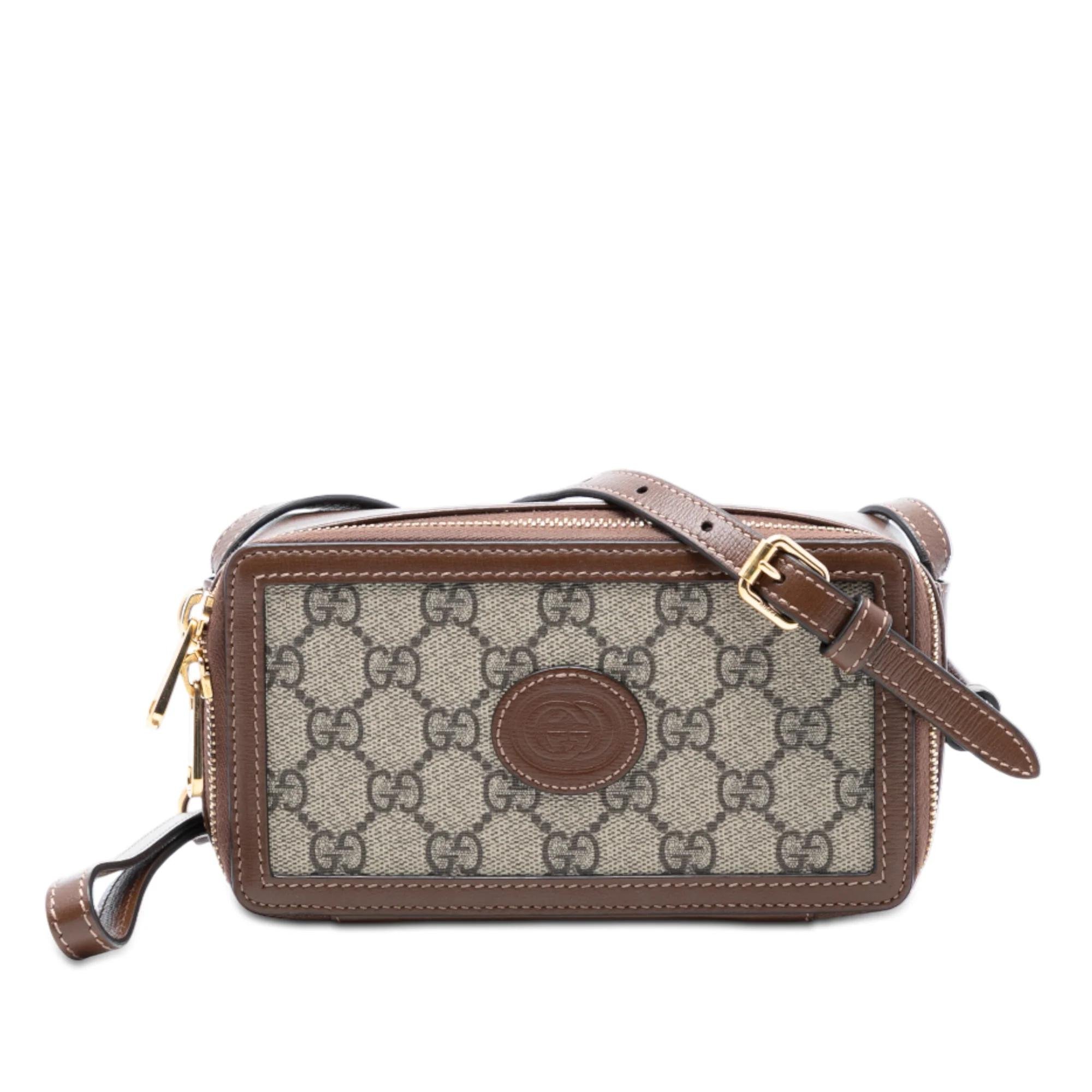 Interlocking leather crossbody bag