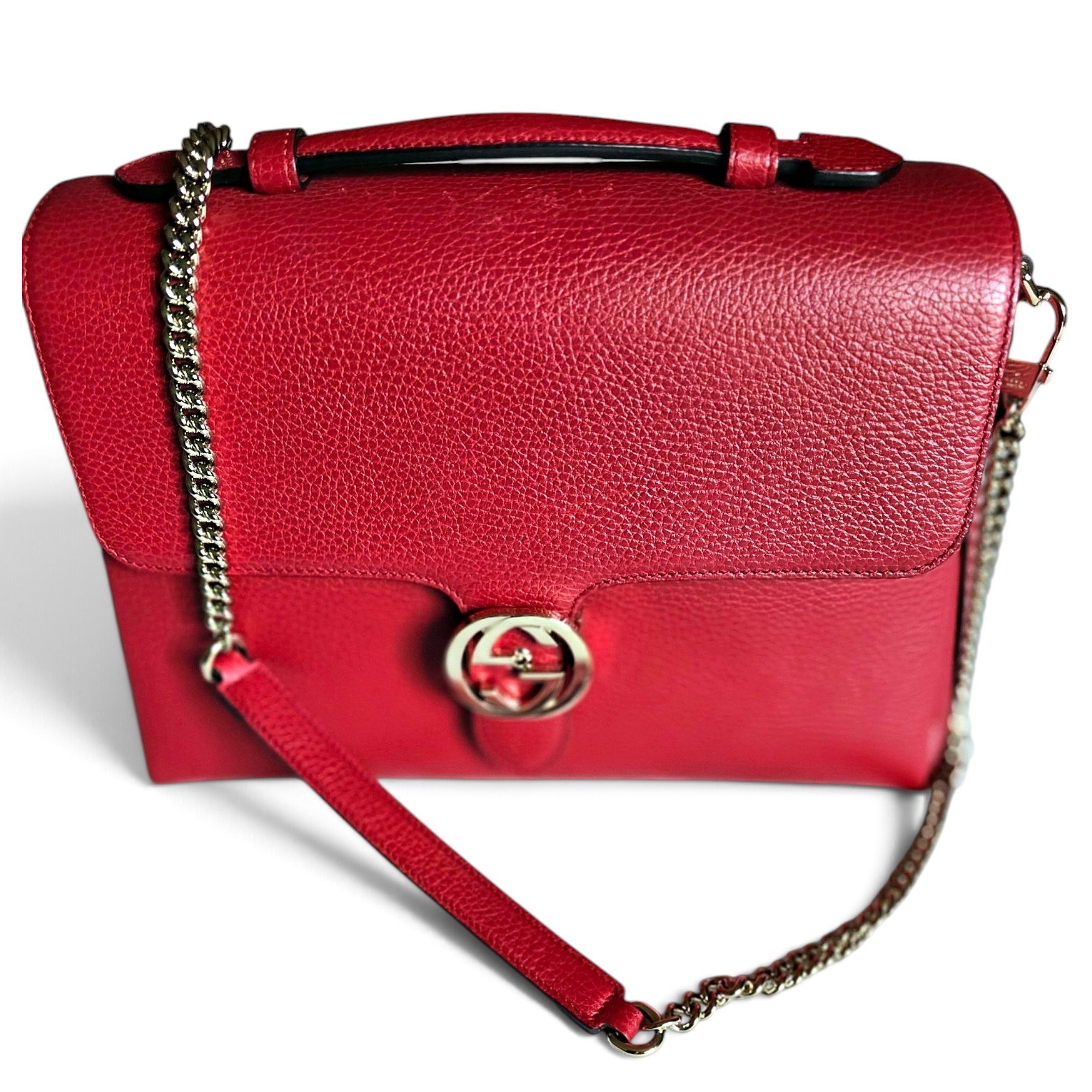 Interlocking leather handbag