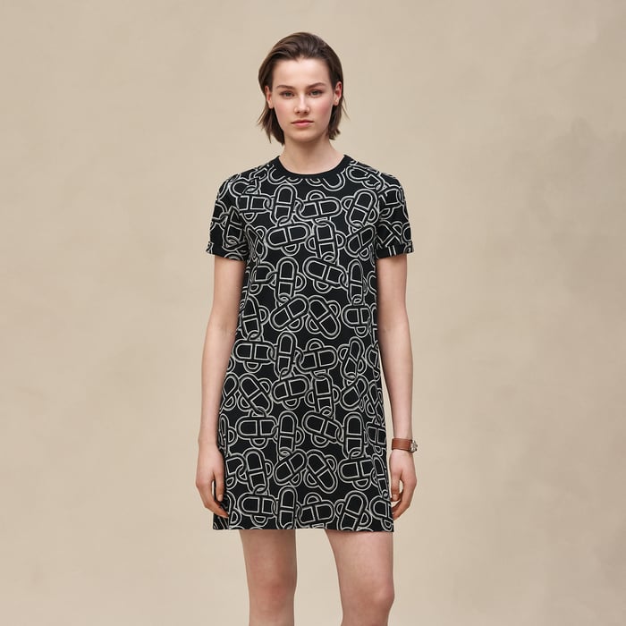 Noir "Maillon Equestre" Flared Dress
