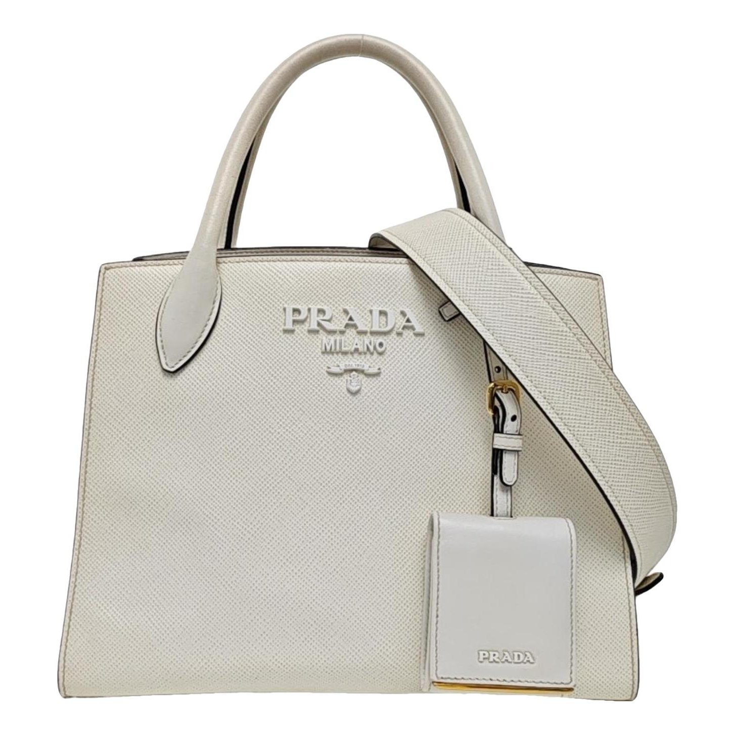 Monochrome leather handbag