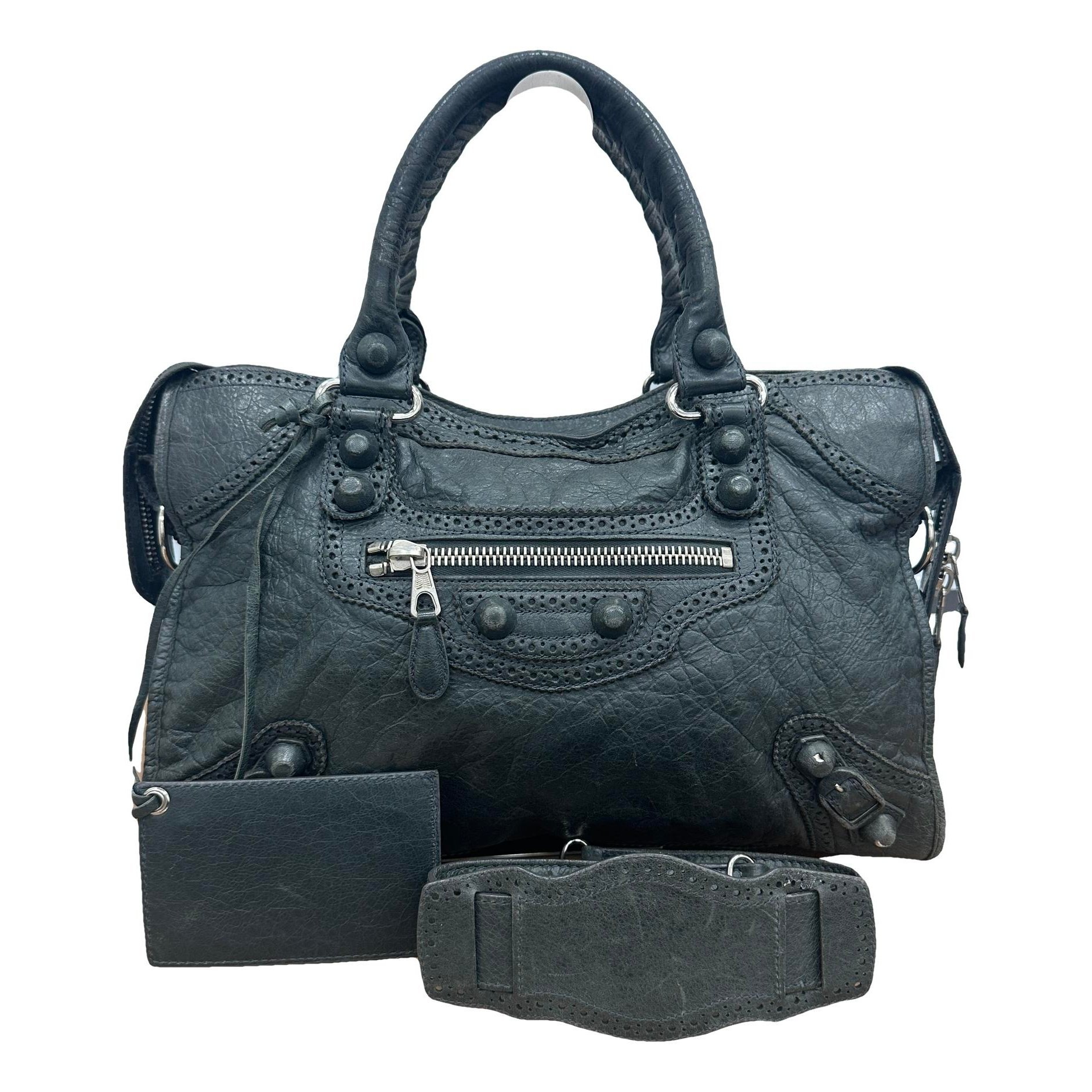 City leather handbag