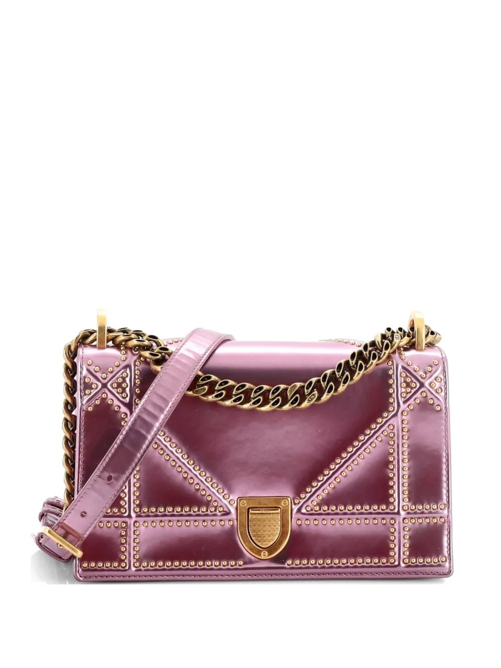 Diorama Flap Bag Studded Patent Small crossbody bag