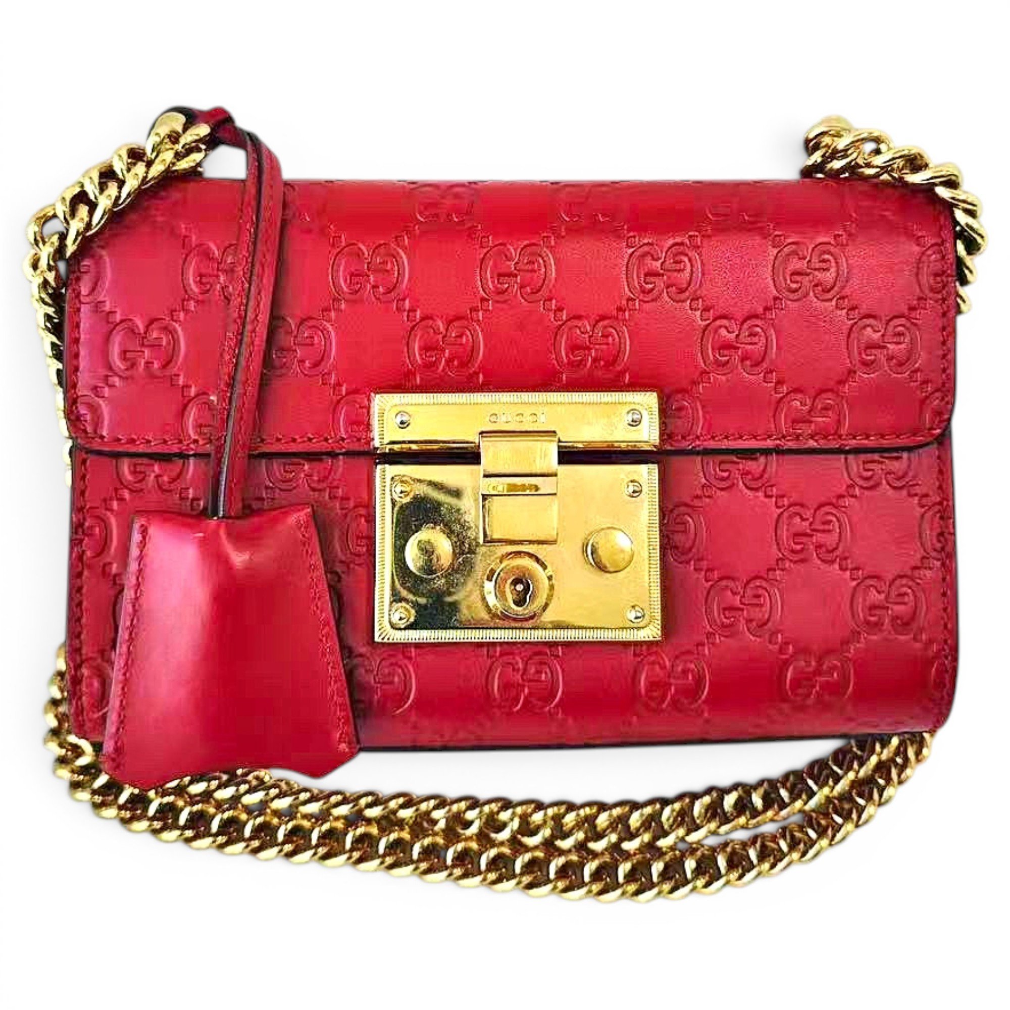 Padlock leather crossbody bag