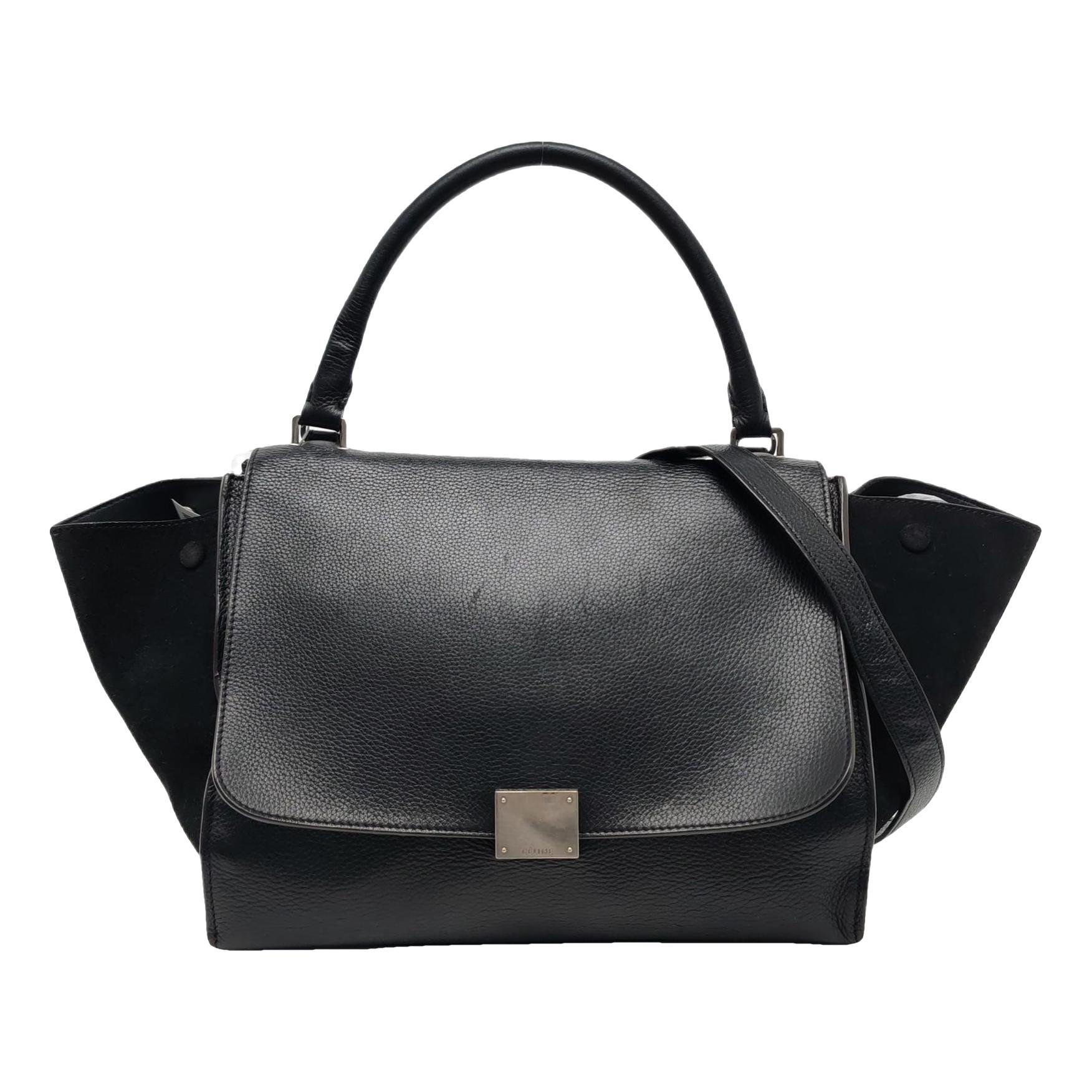 Trapèze leather handbag