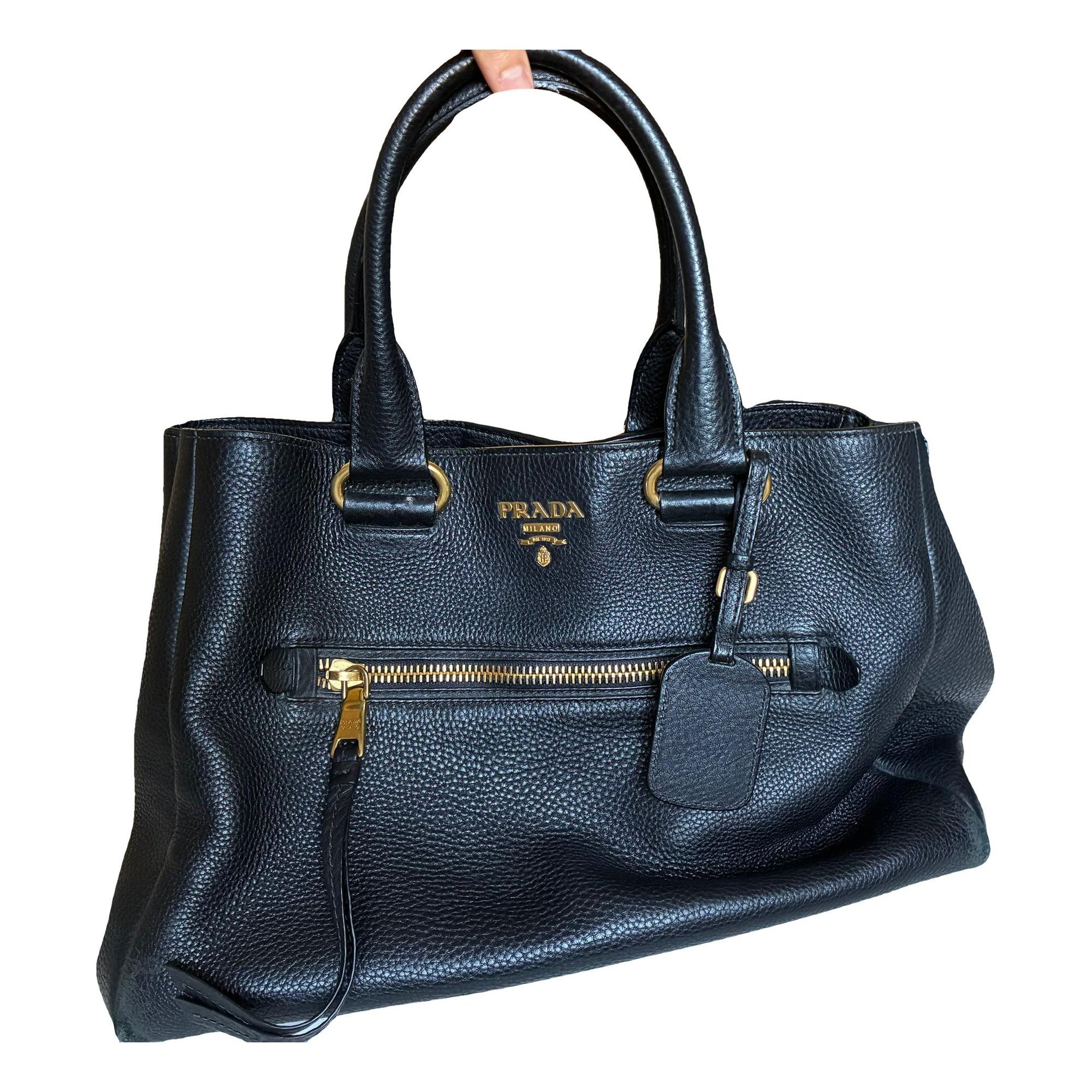 Double leather tote