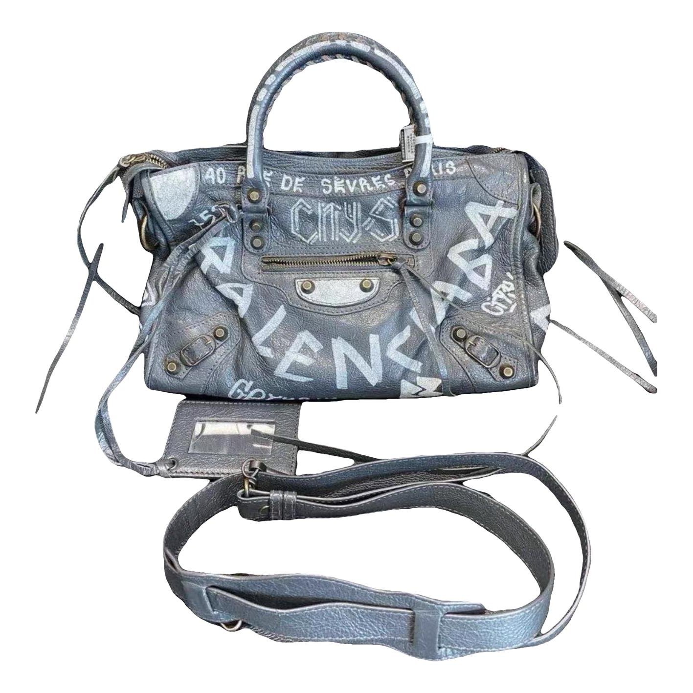 City leather handbag
