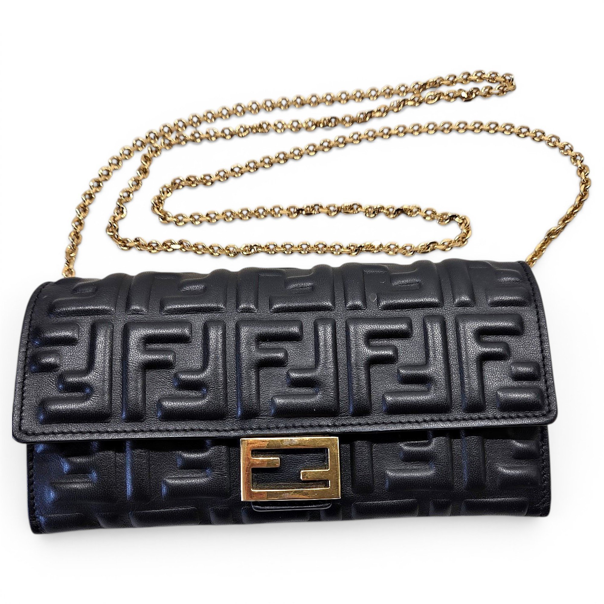 Baguette leather clutch bag