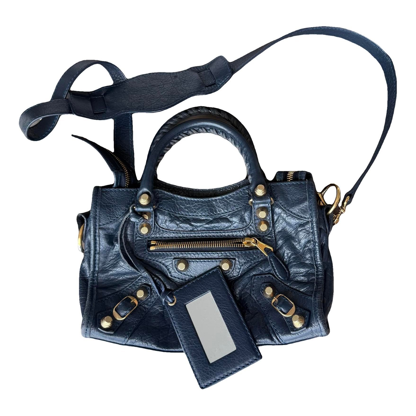 City leather handbag