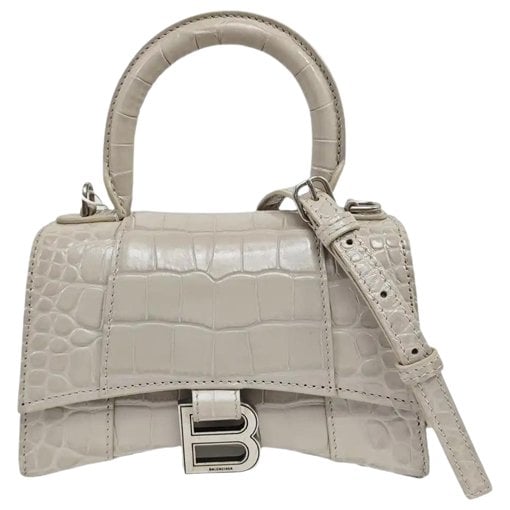 Hourglass leather handbag