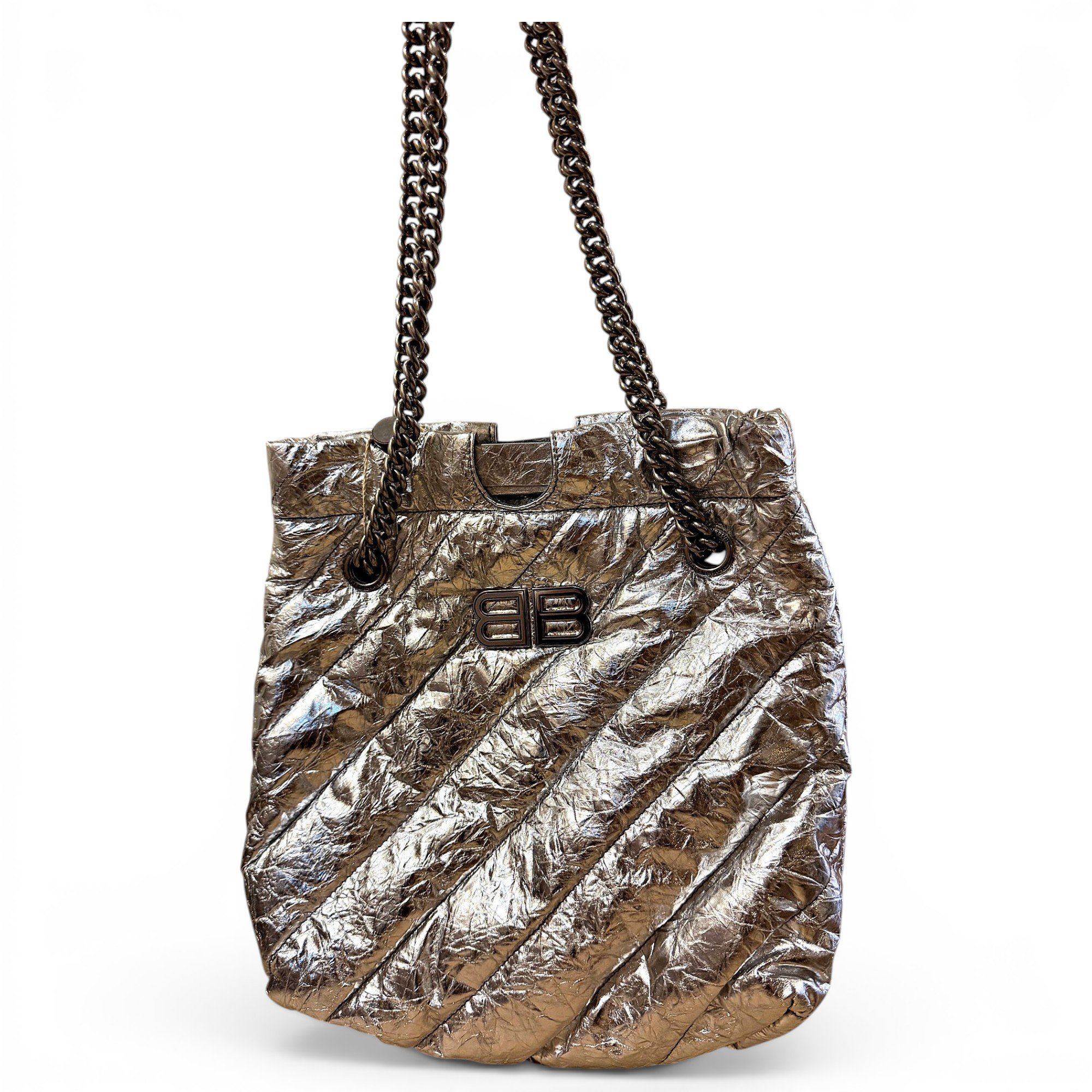 Crush leather handbag