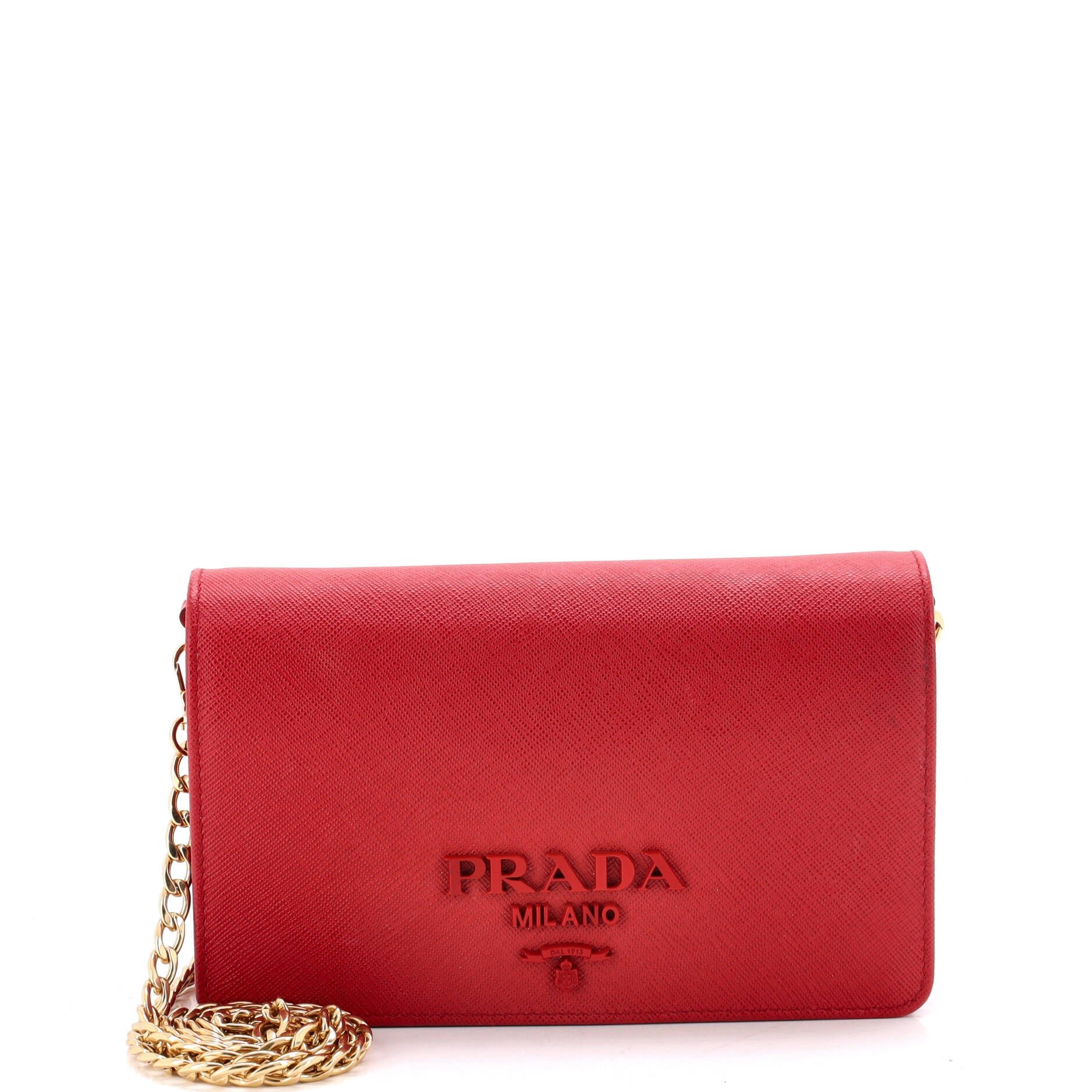Chain Wallet Crossbody Saffiano Leather