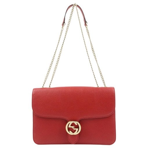Interlocking leather handbag