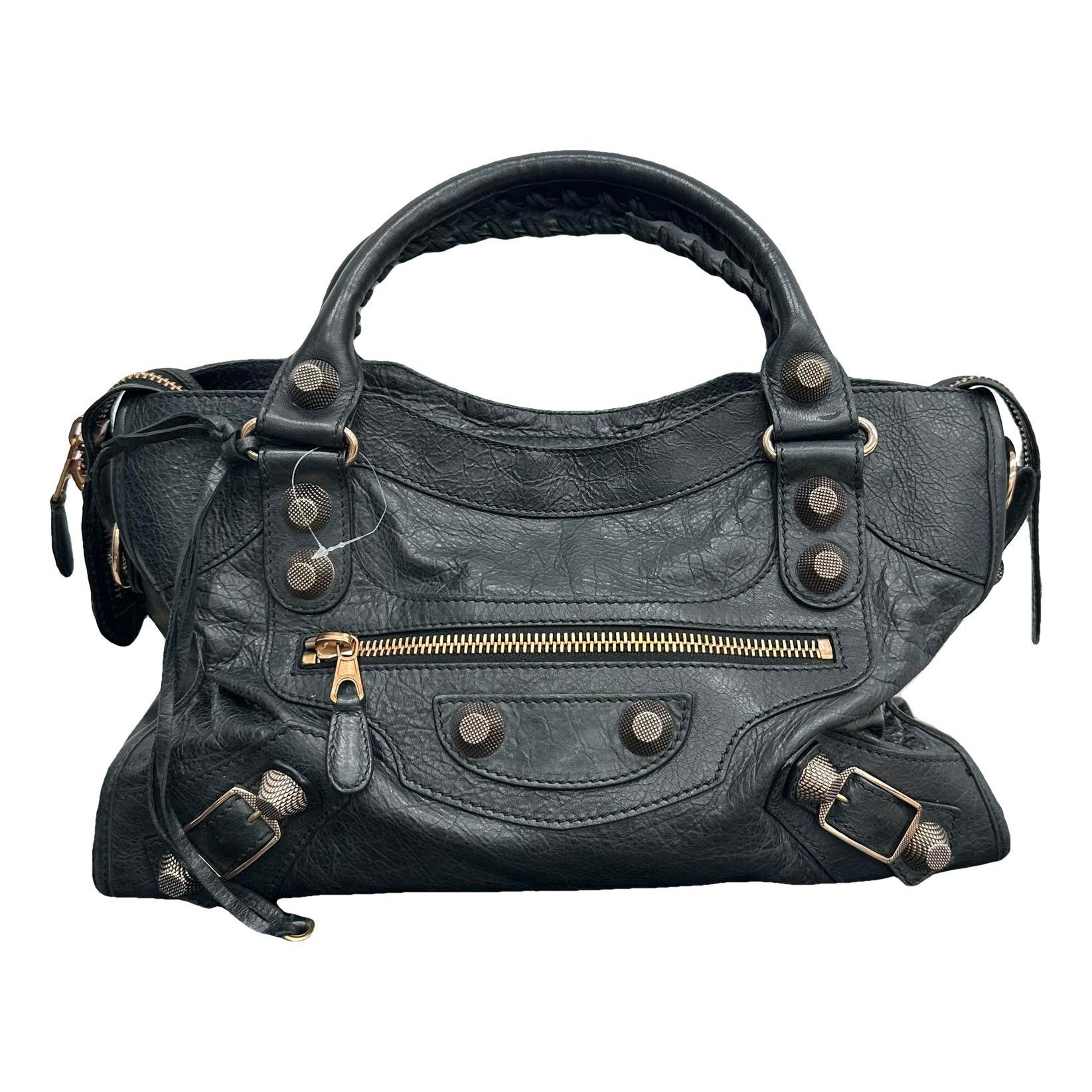 City leather handbag