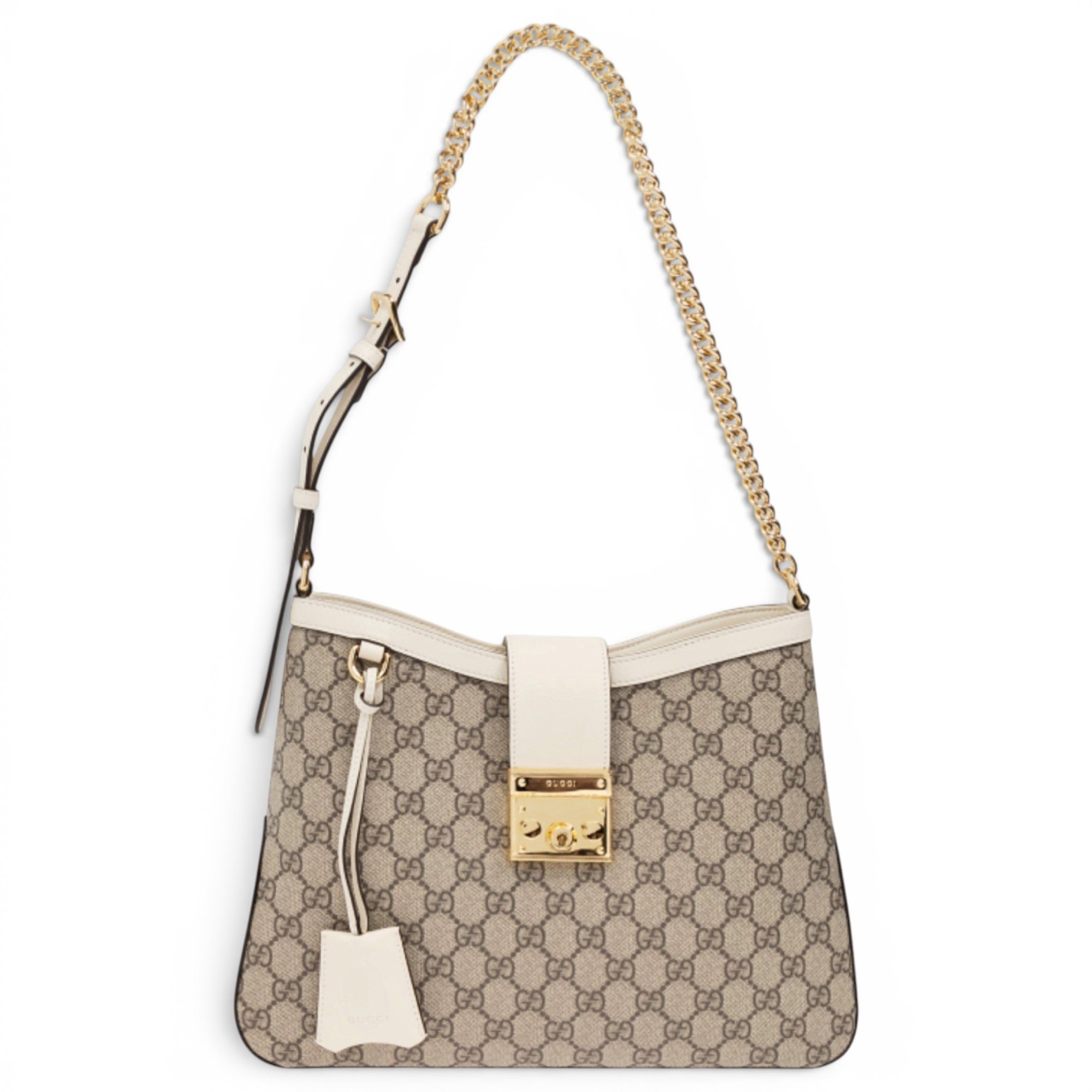 Padlock leather handbag