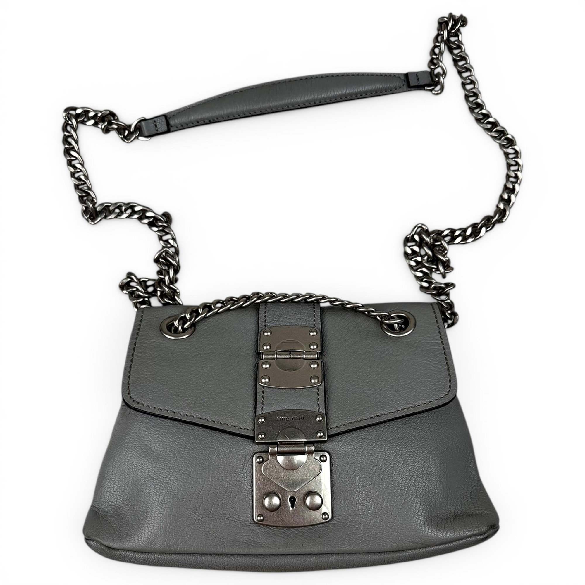 Coffer leather crossbody bag
