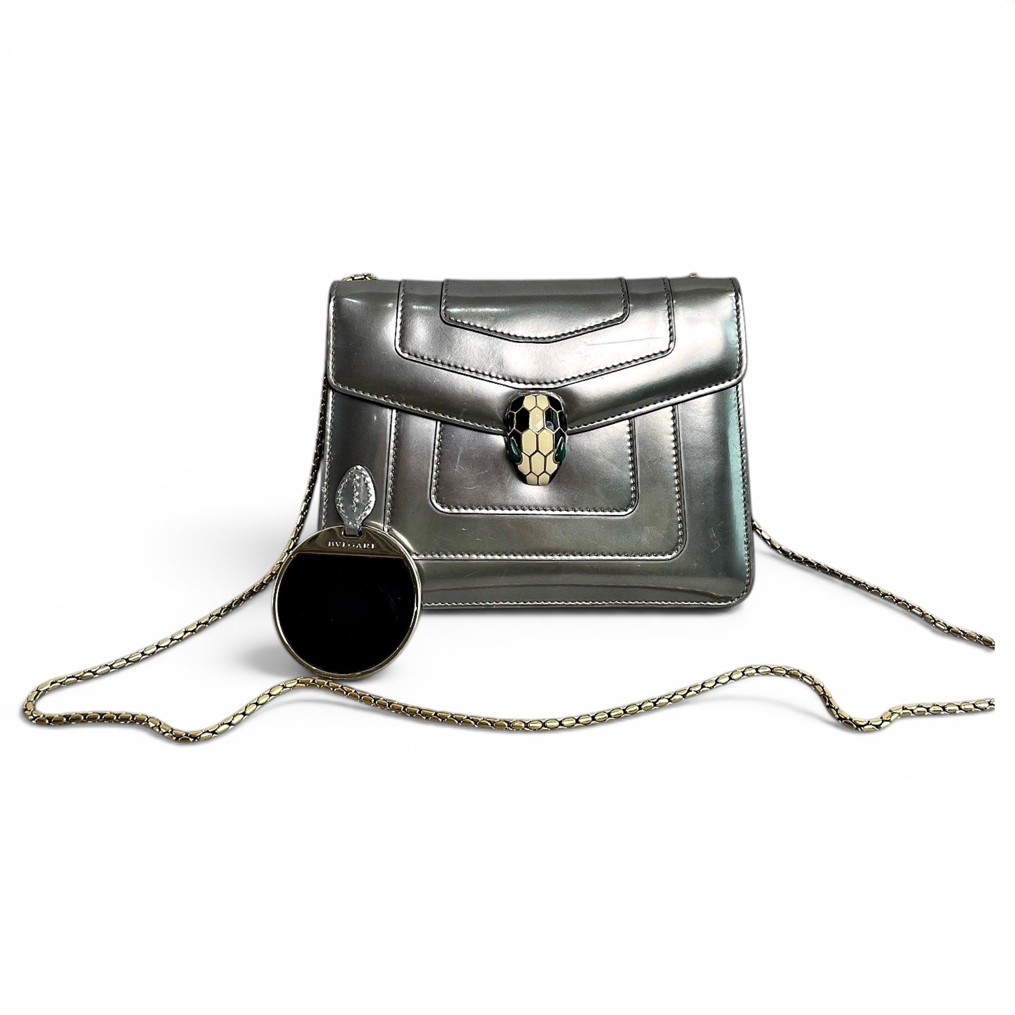 Serpenti patent leather handbag