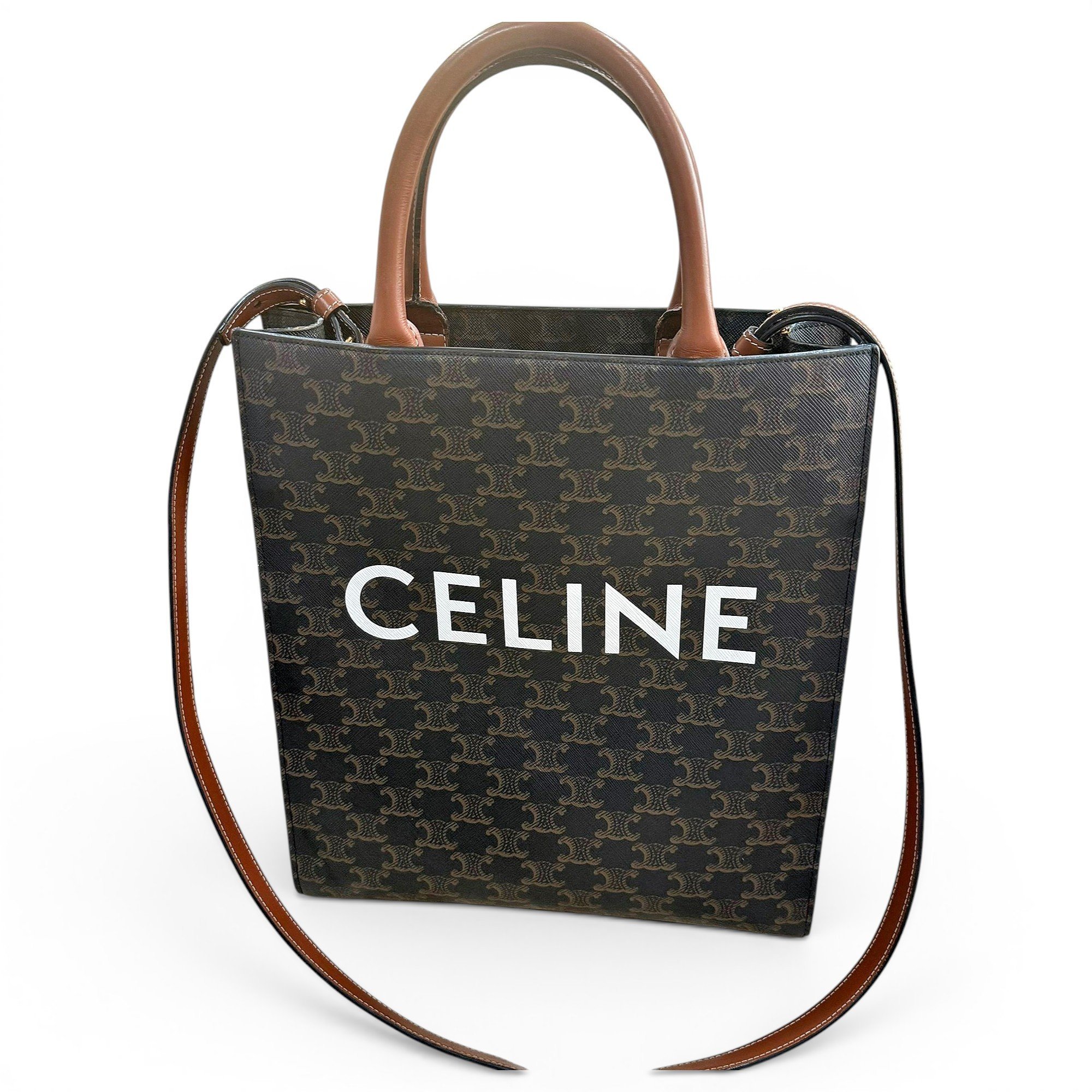Cabas Vertical leather tote
