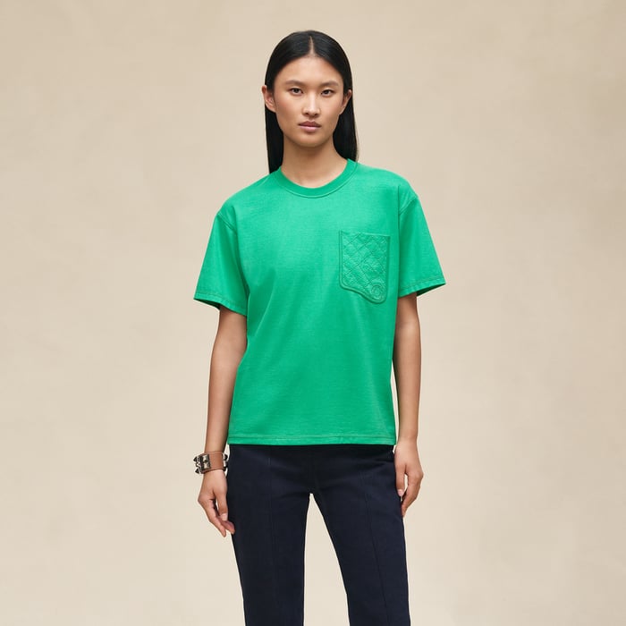 Vert Mélisse Maxi Embroidered Pocket T-shirt