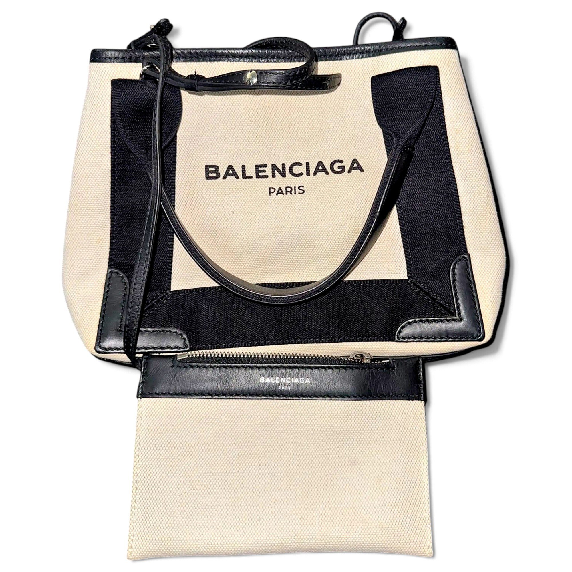 Navy cabas cloth handbag