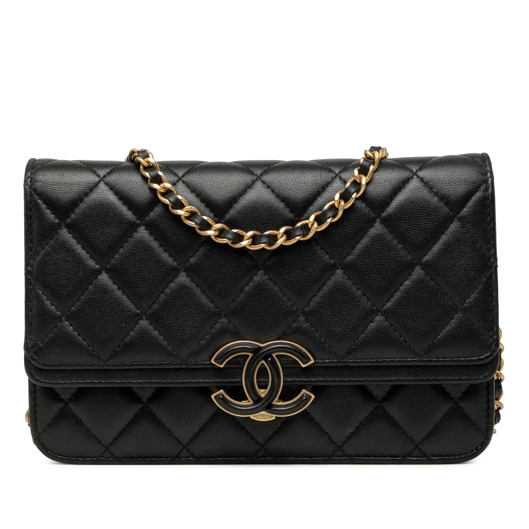 Wallet On Chain leather crossbody bag