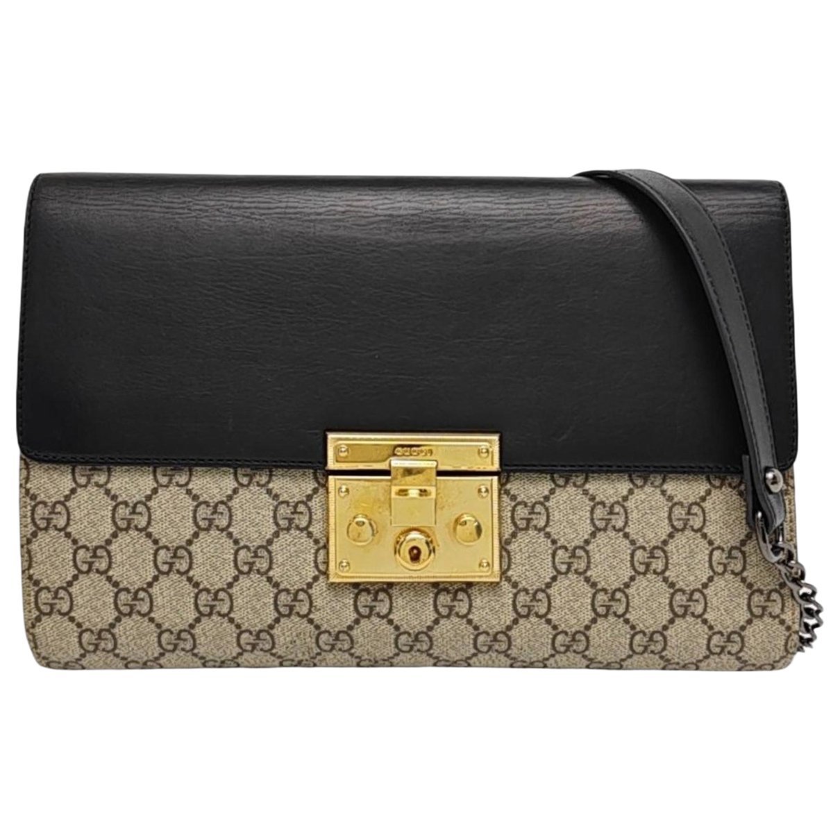 Padlock leather handbag