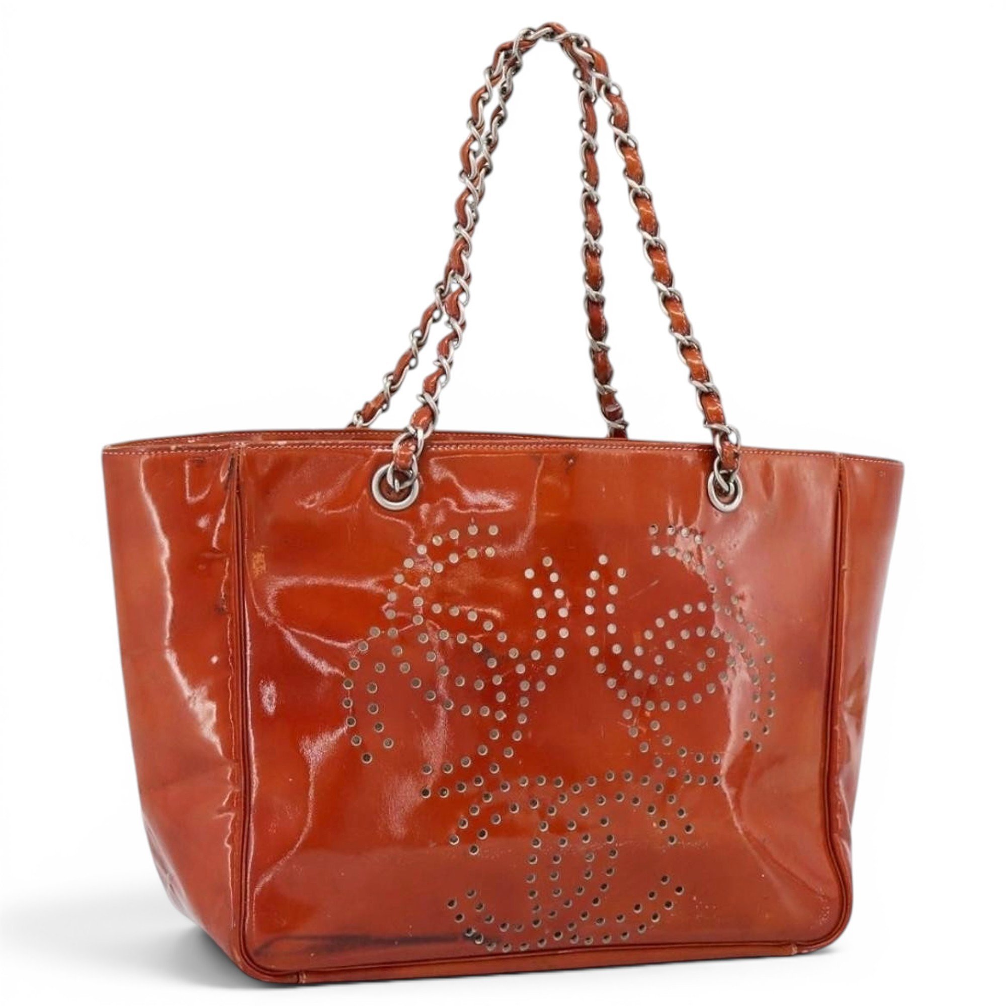 Patent leather tote