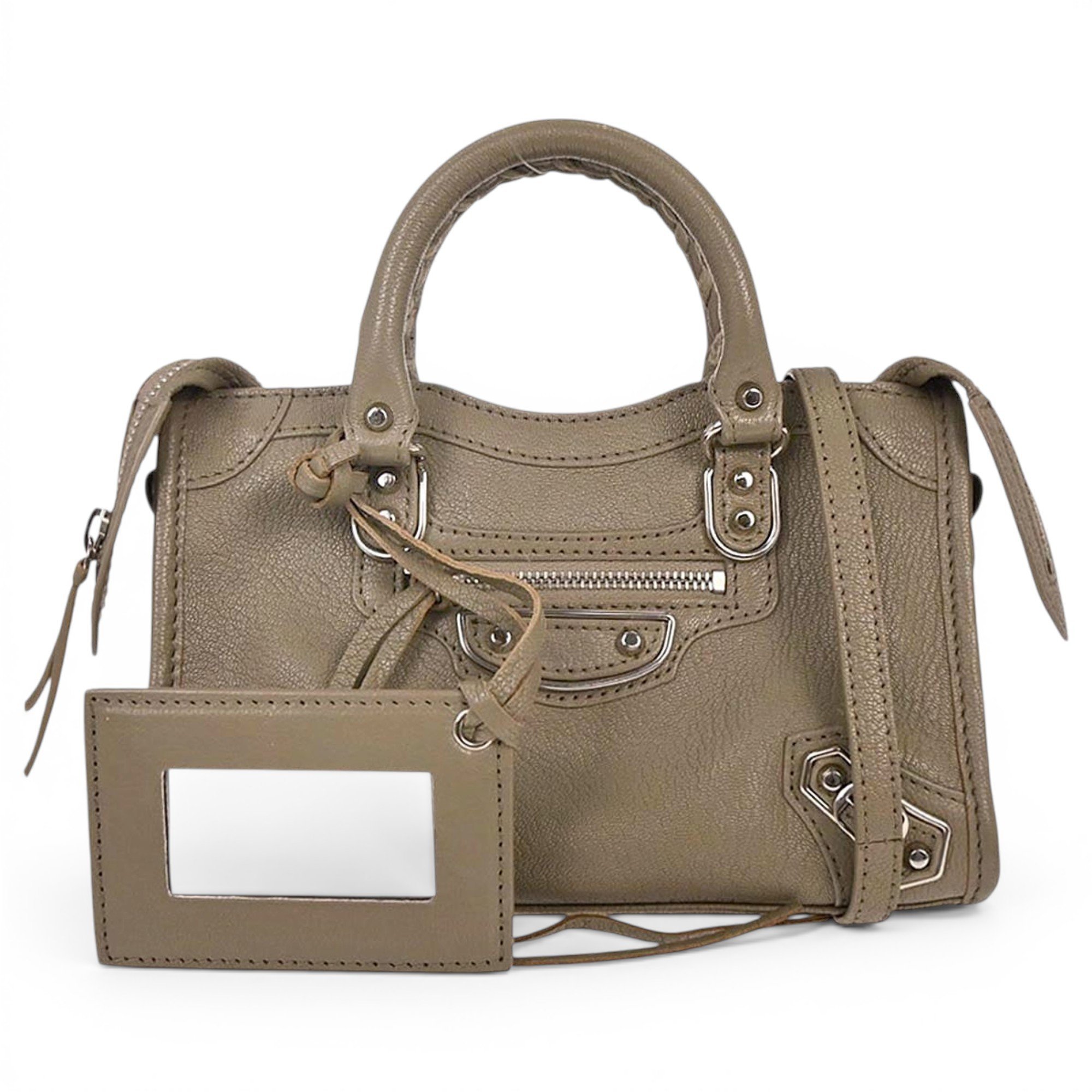 City leather handbag