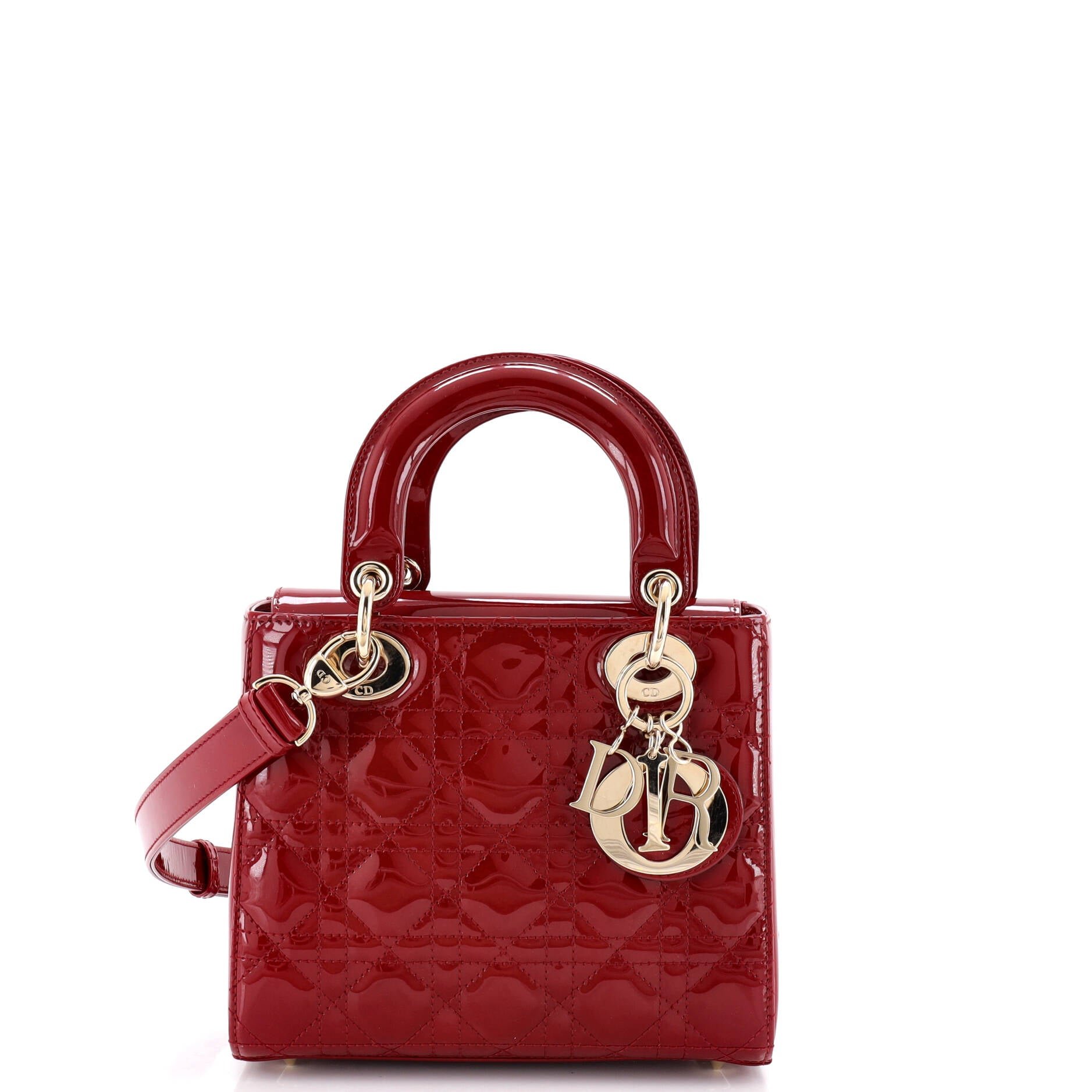 Lady Dior Bag Cannage Quilt Patent Small