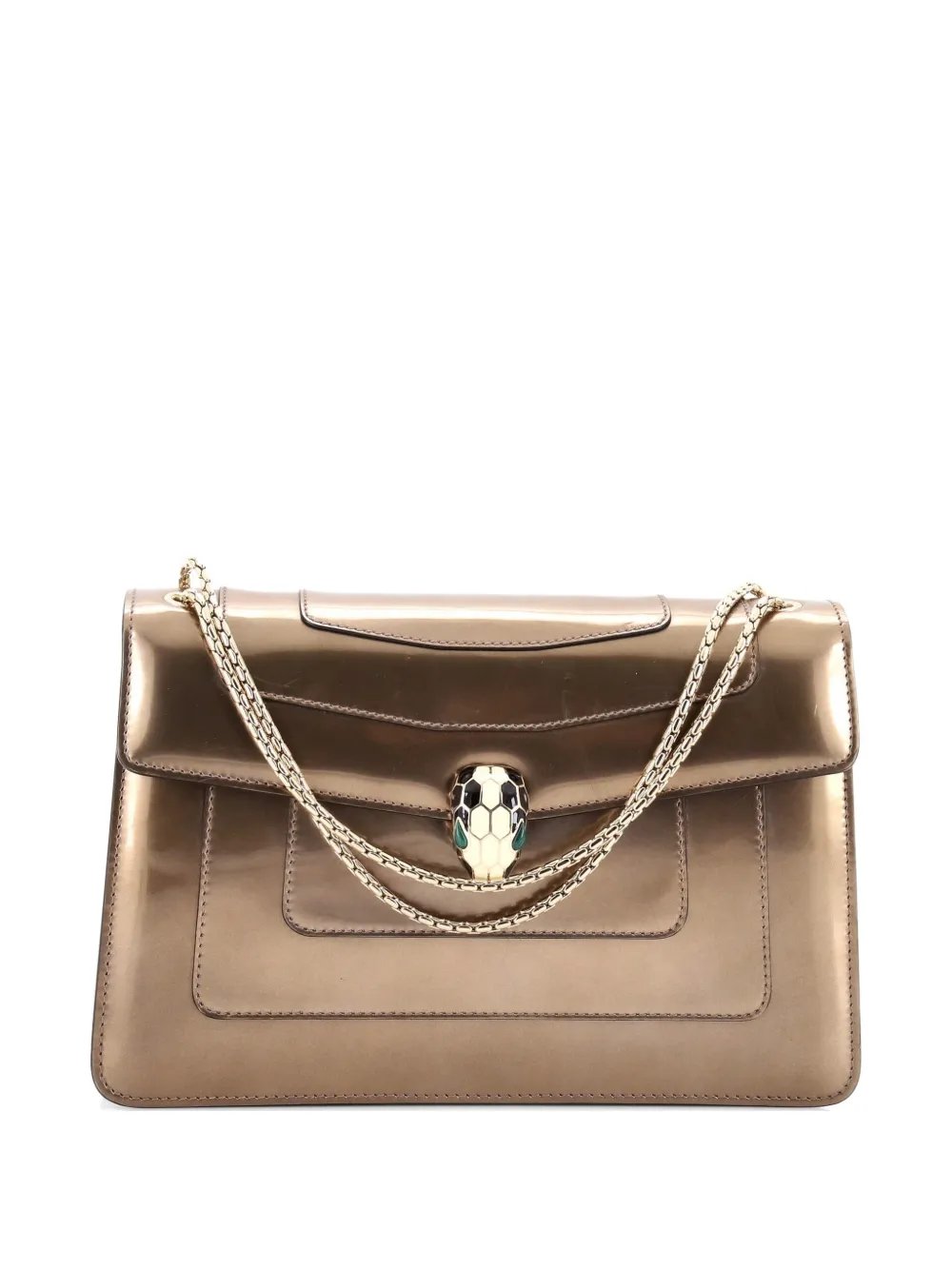 Serpenti Forever Metallic Leather Medium shoulder bag