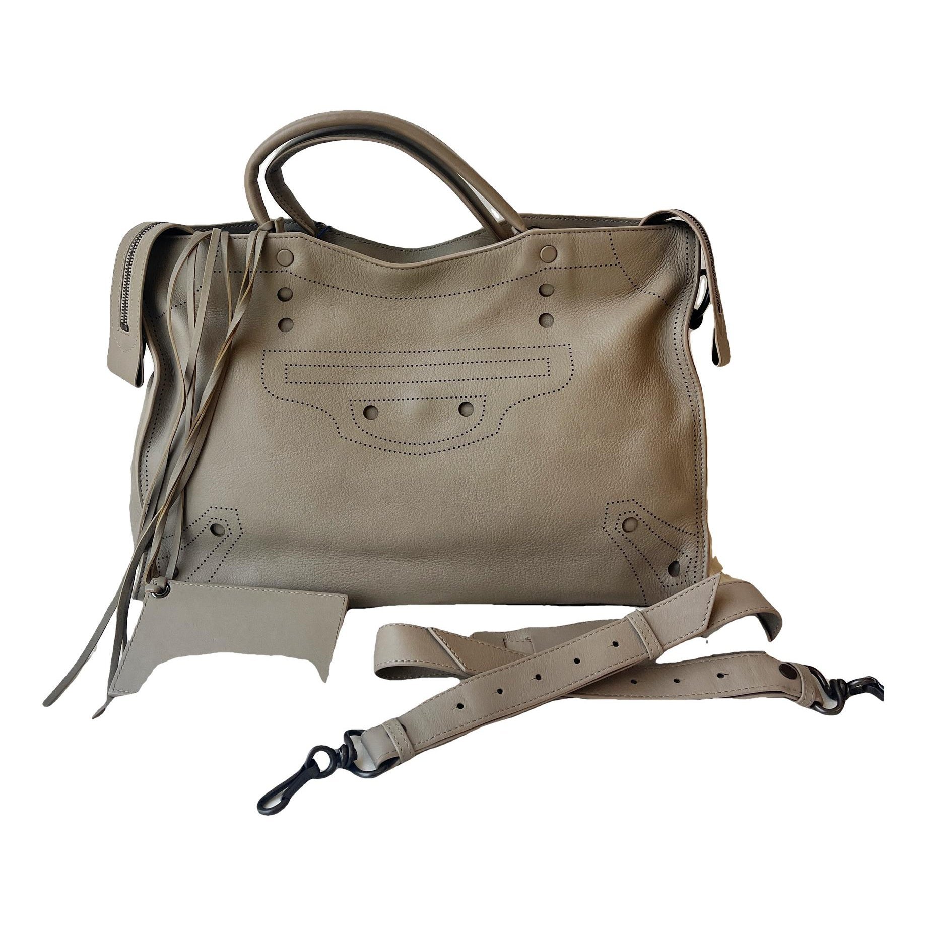 Blackout leather handbag
