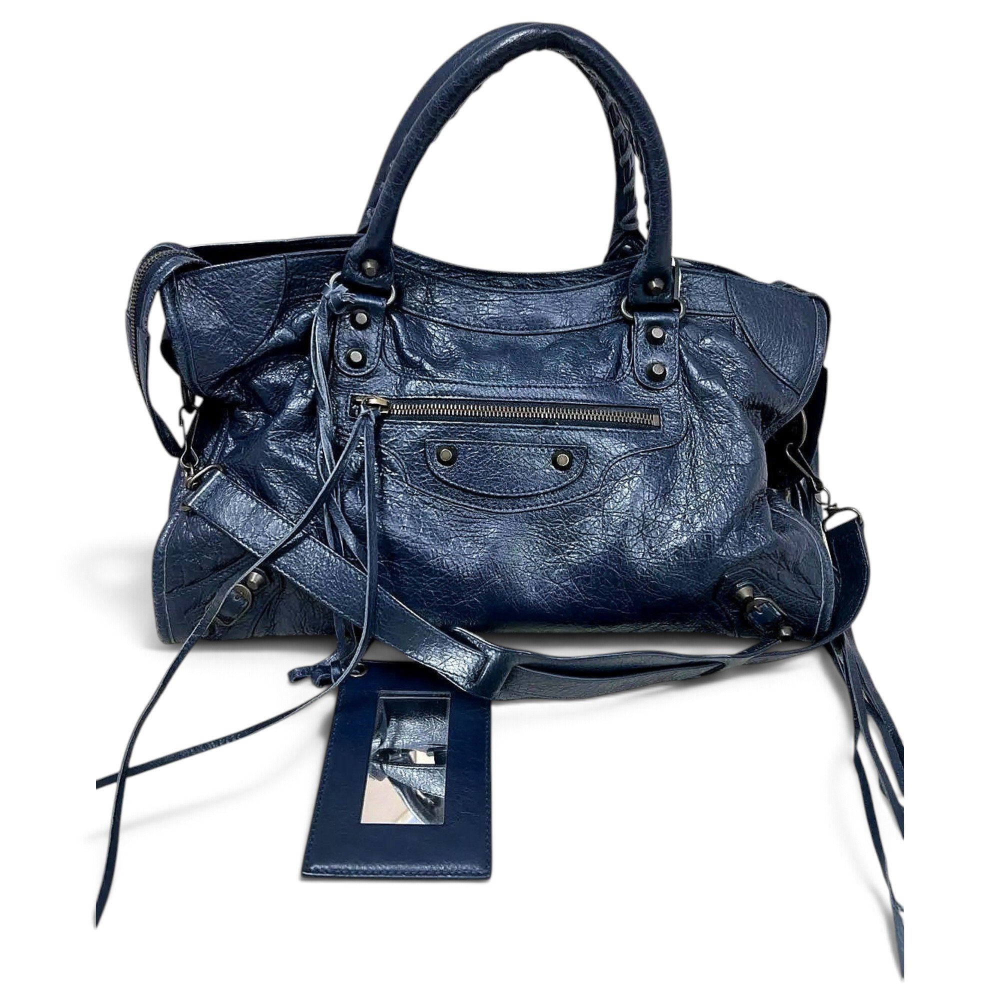 City leather handbag