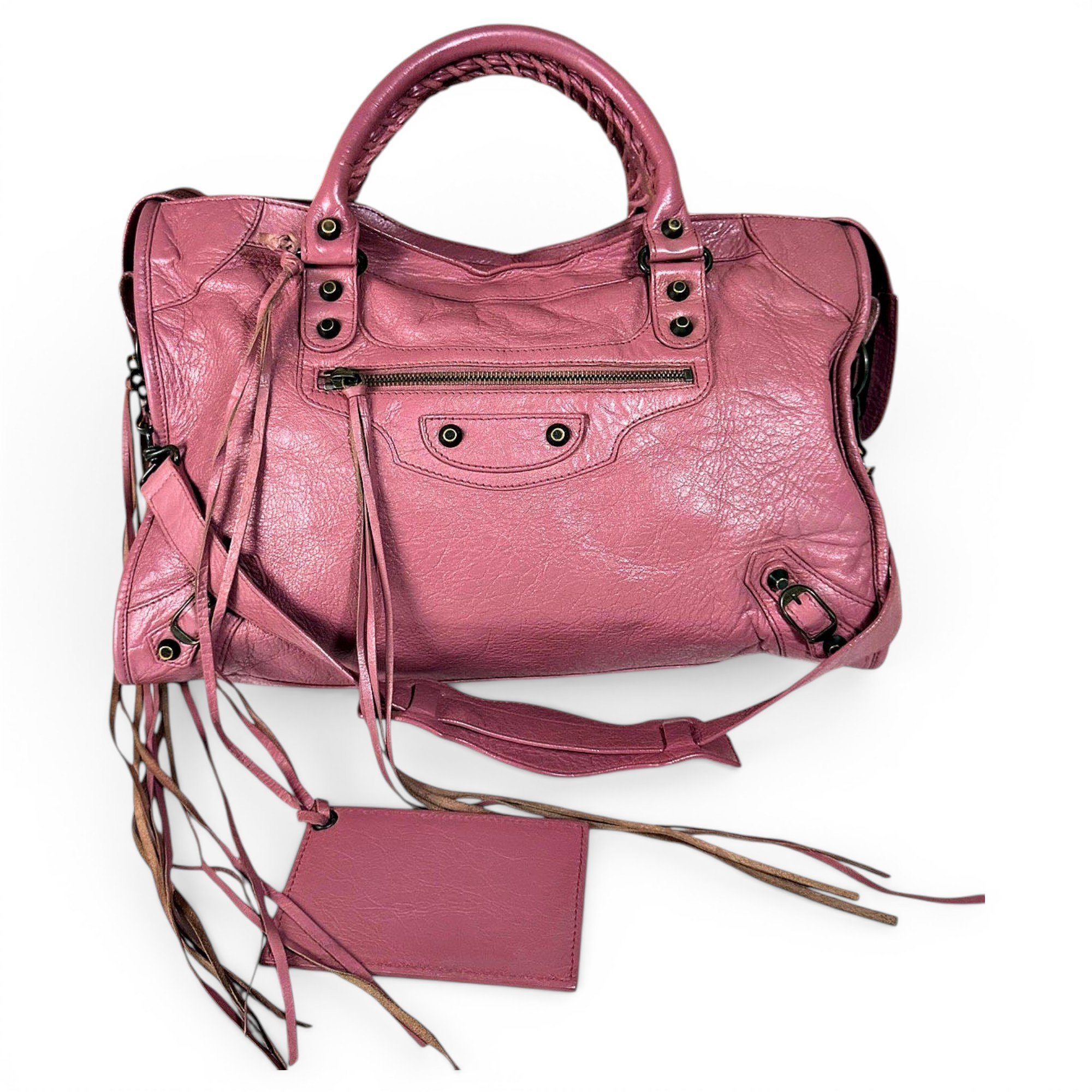 City leather handbag