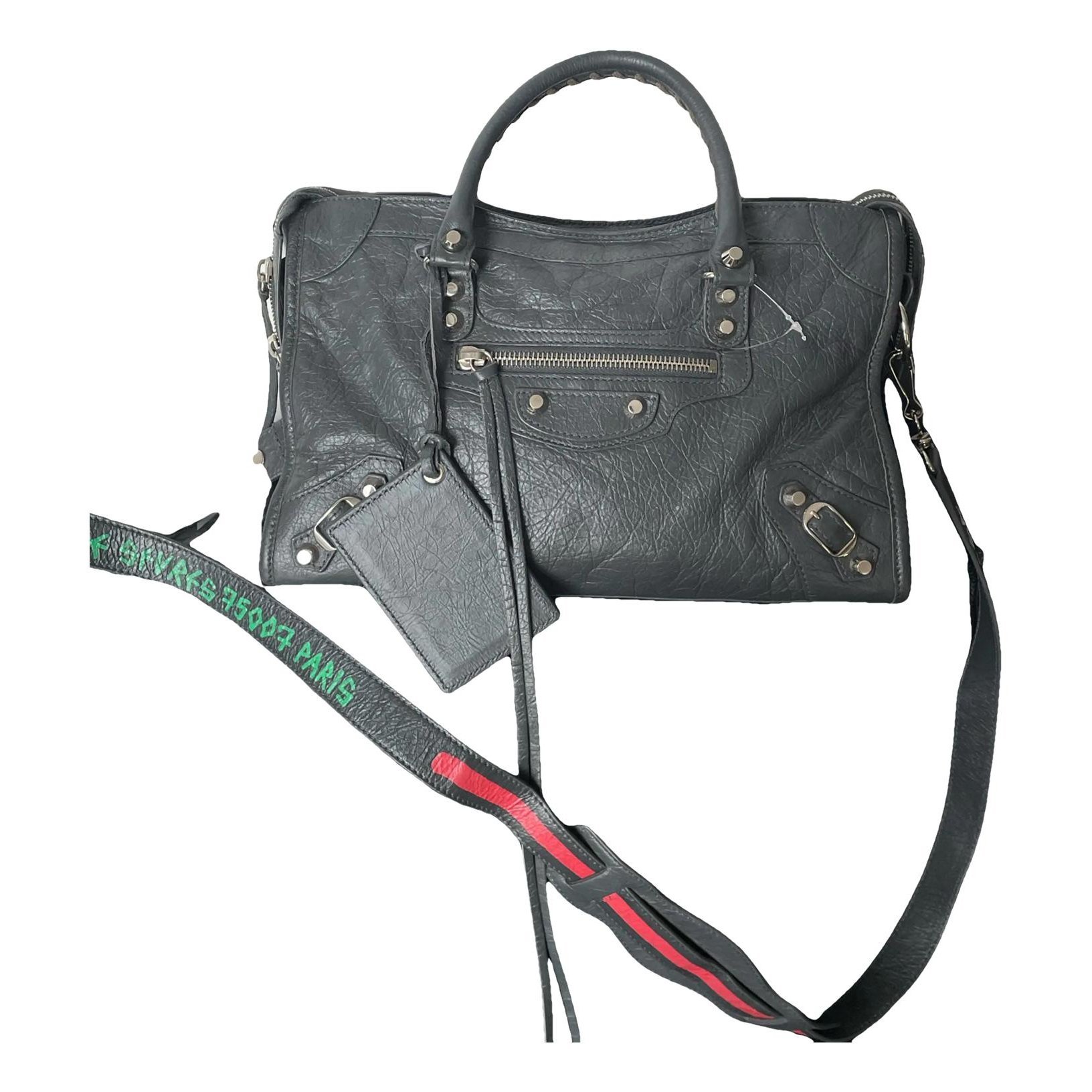 City leather handbag