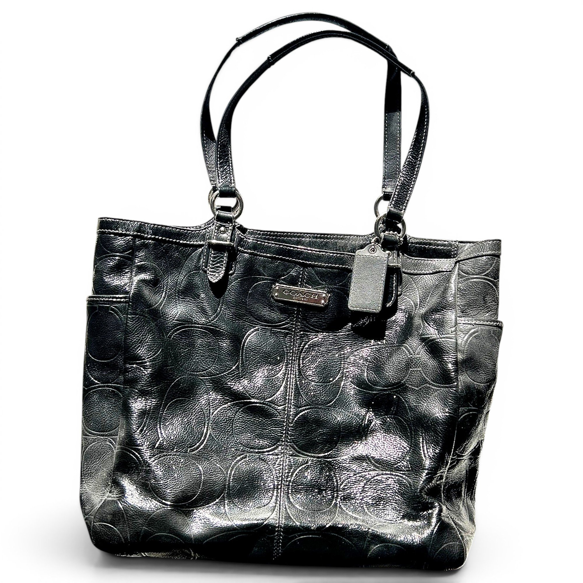 Patent leather handbag