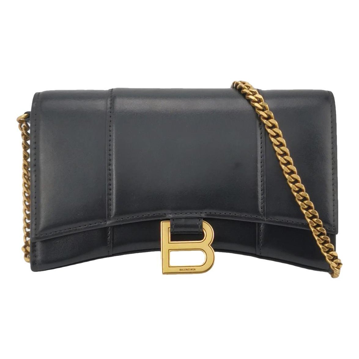 Hourglass leather handbag