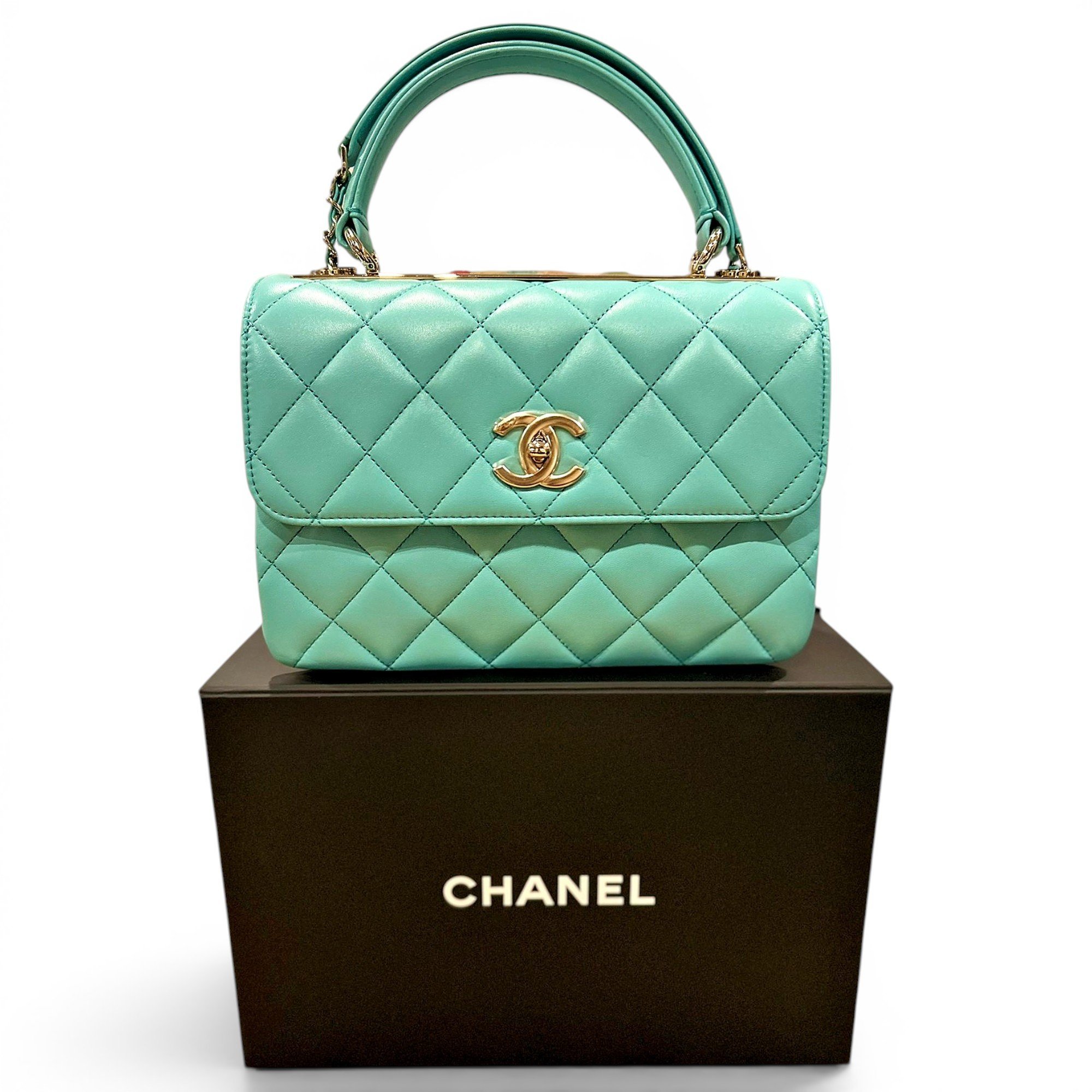 Trendy CC leather crossbody bag