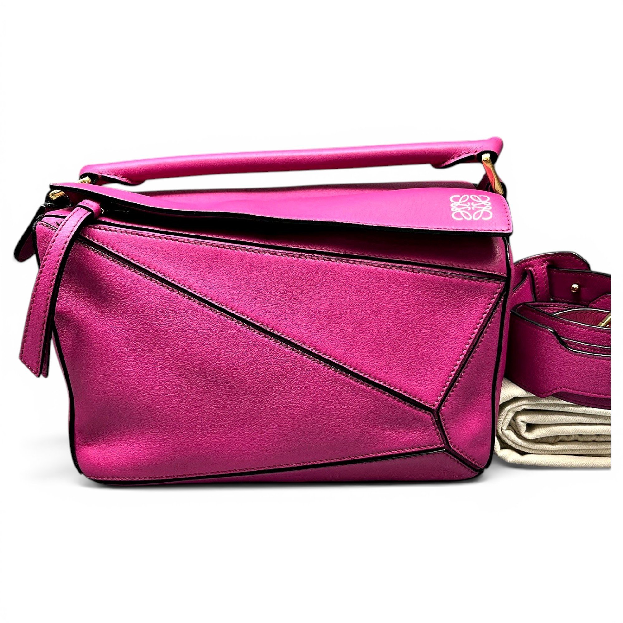 Puzzle leather handbag