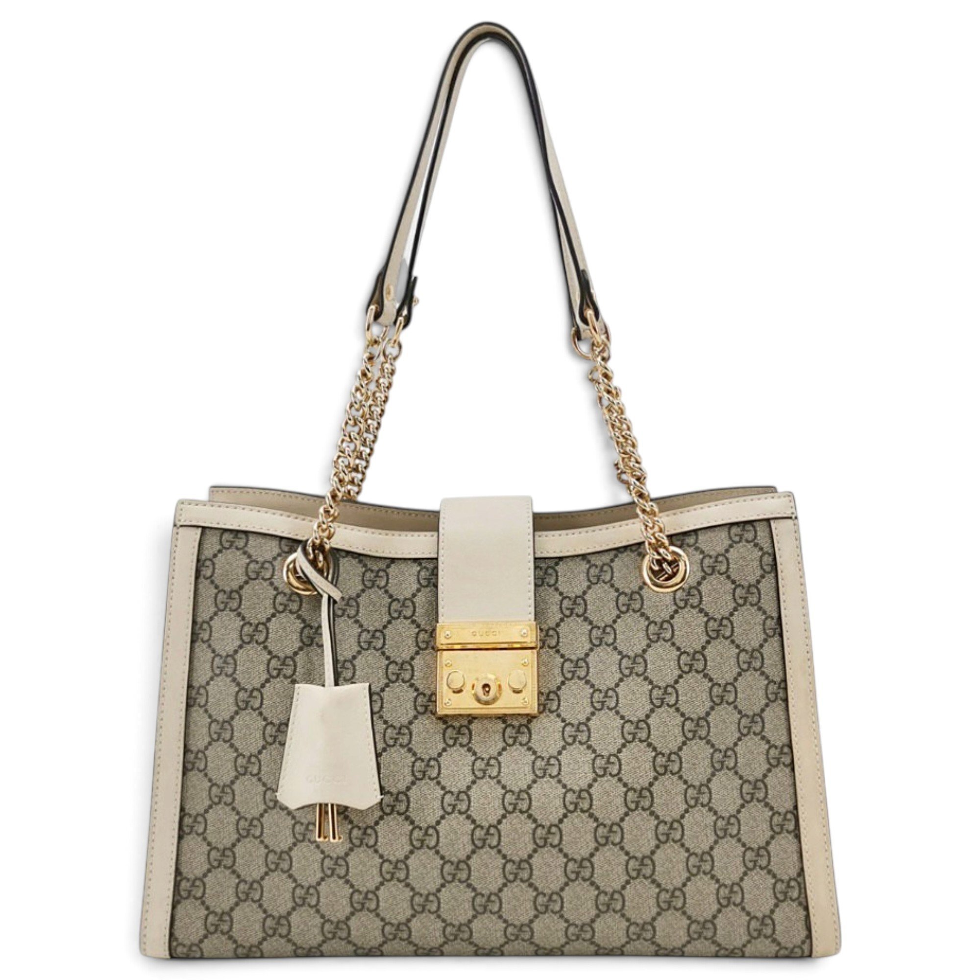 Padlock leather handbag