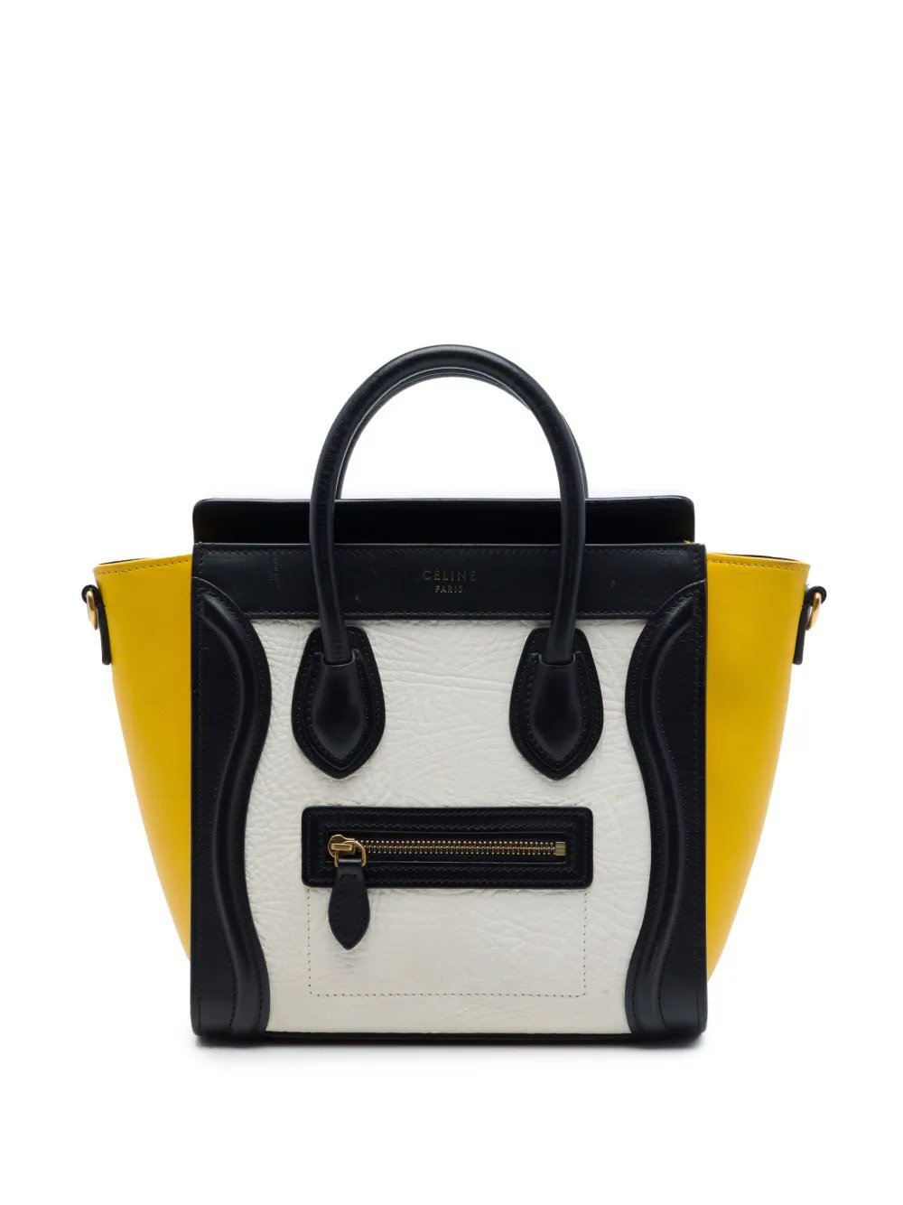 2000-2026 Nano Tricolor Nubuck and Drummed Calfskin Luggage Tote satchel