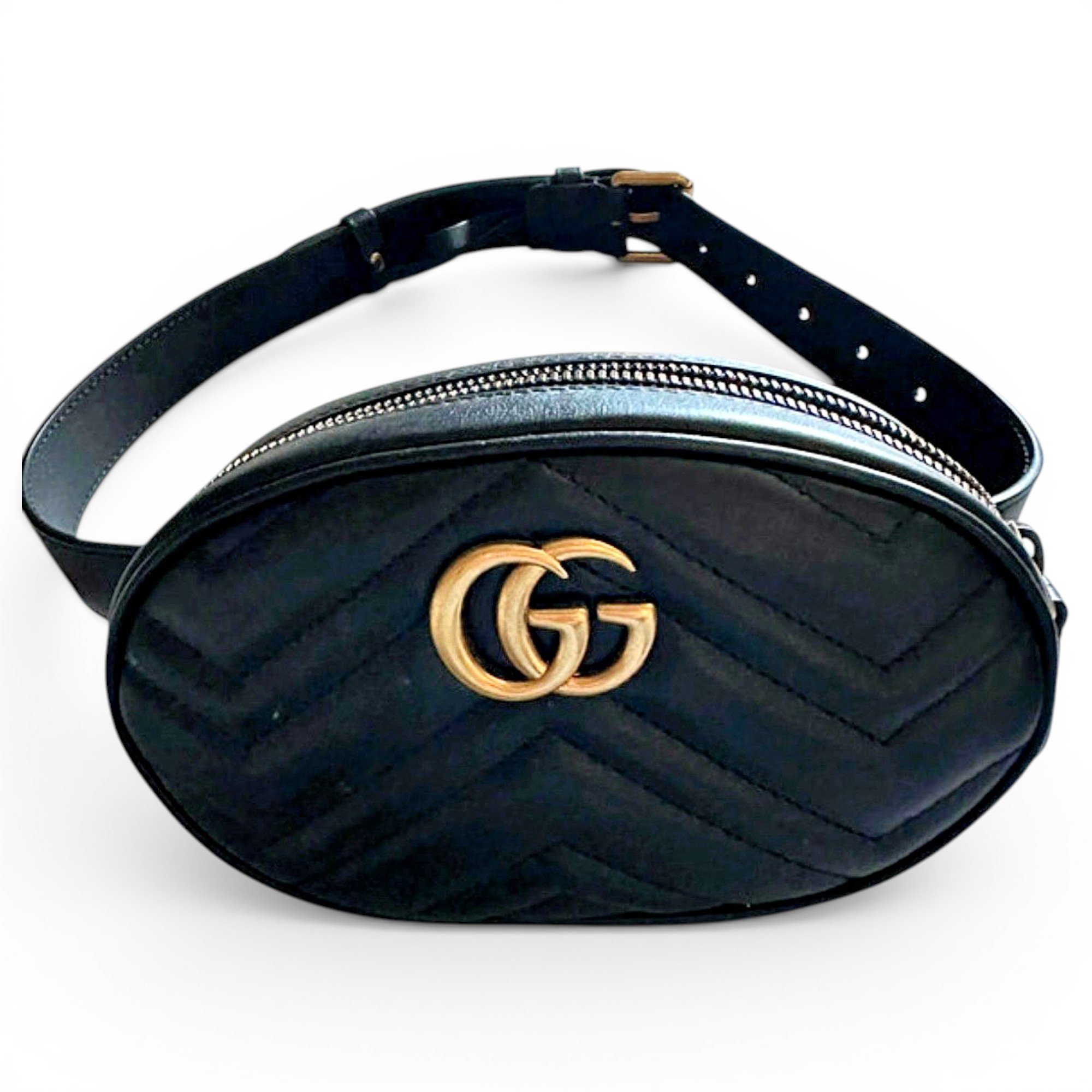 GG Marmont Oval pony-style calfskin handbag