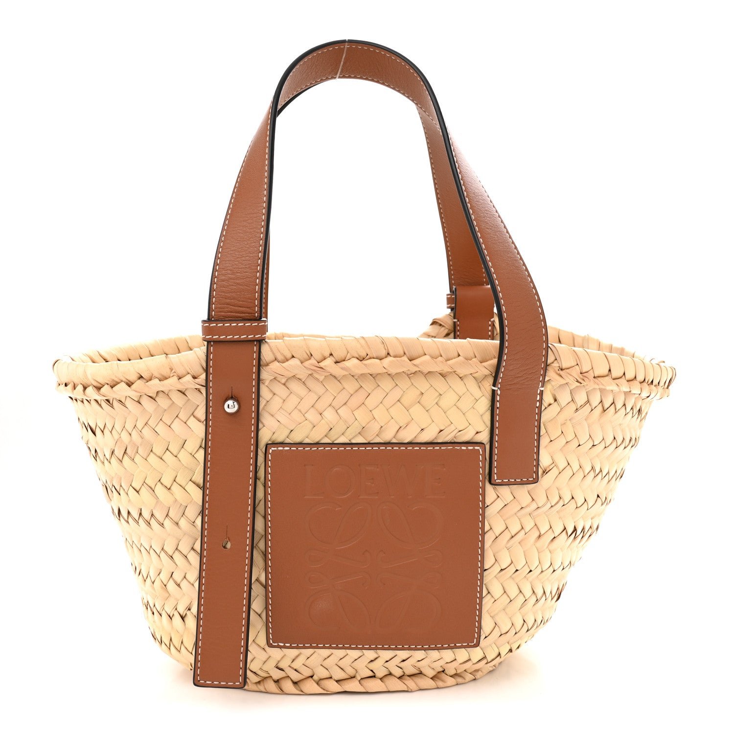 Loewe Raffia Small Basket Tote Bag Natural Tan