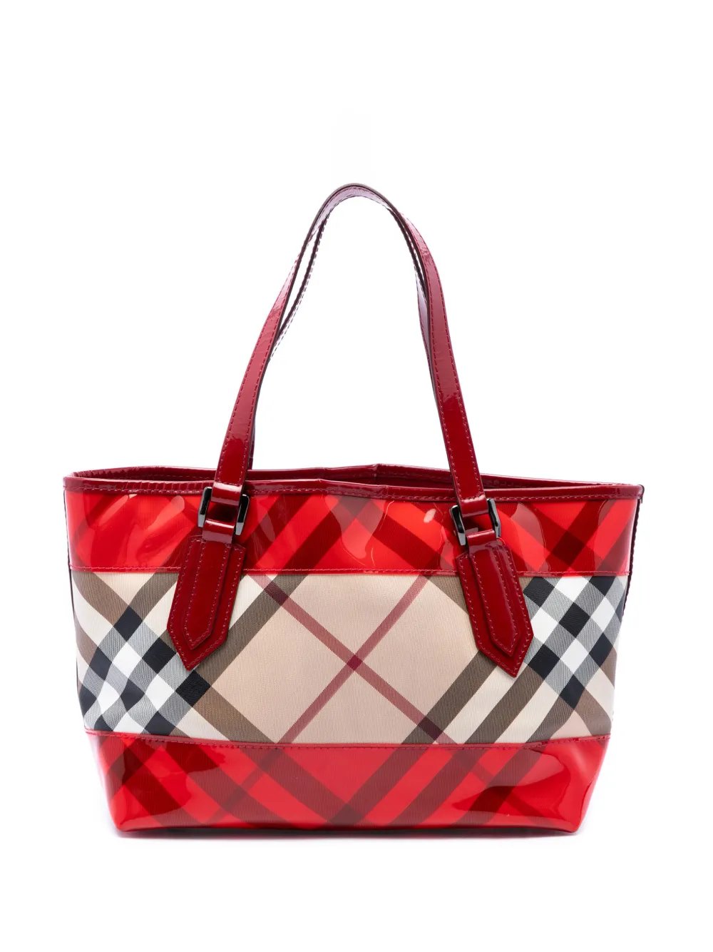 2000-2017 Vinyl Trimmed Supernova Check Coated Canvas tote bag
