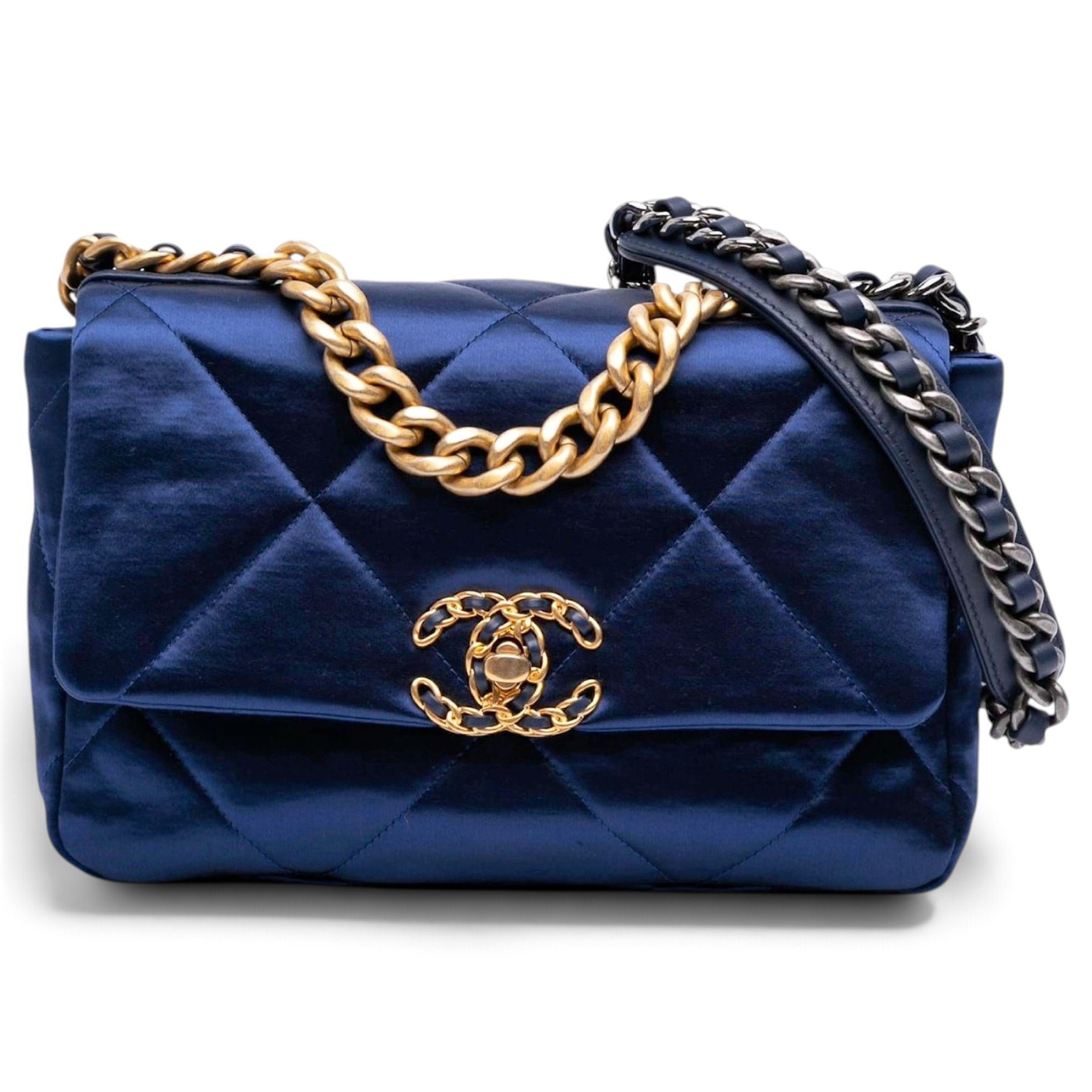 Chanel 19 silk handbag