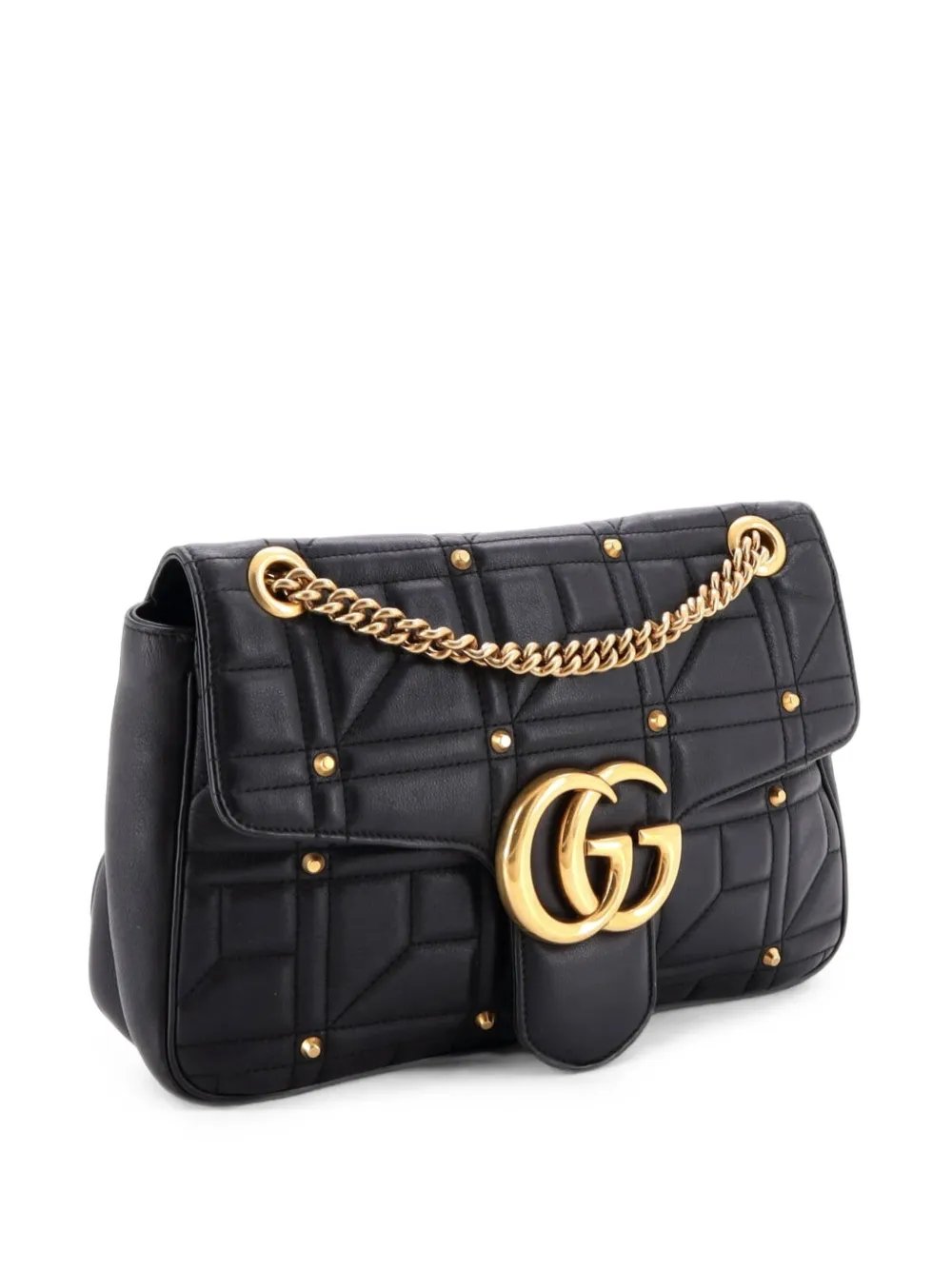 GG Marmont Flap Bag Studded Matelasse Leather Medium shoulder bag