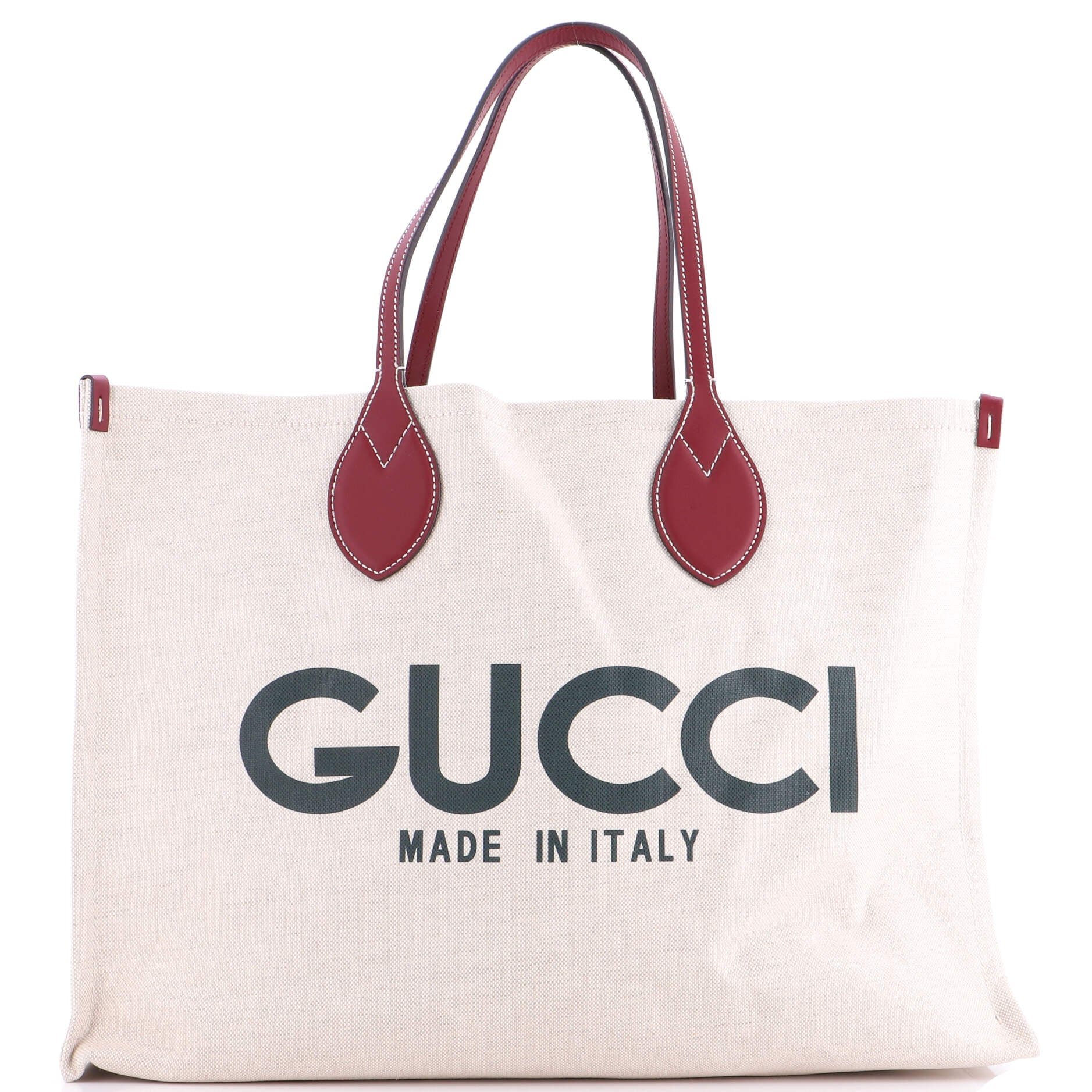 Gucci Logo Shopper Tote Printed Canvas Medium
