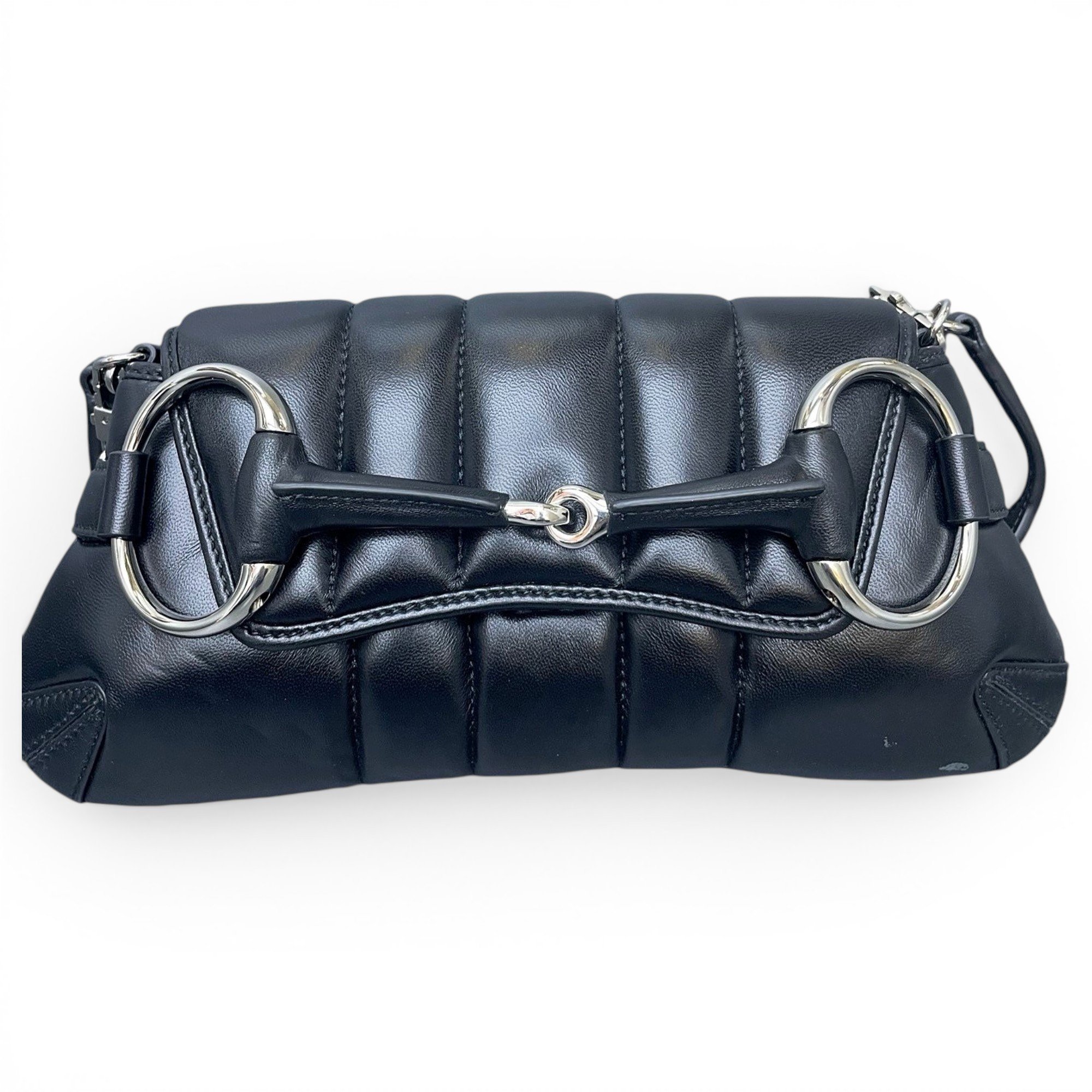 Half Horsebit leather handbag