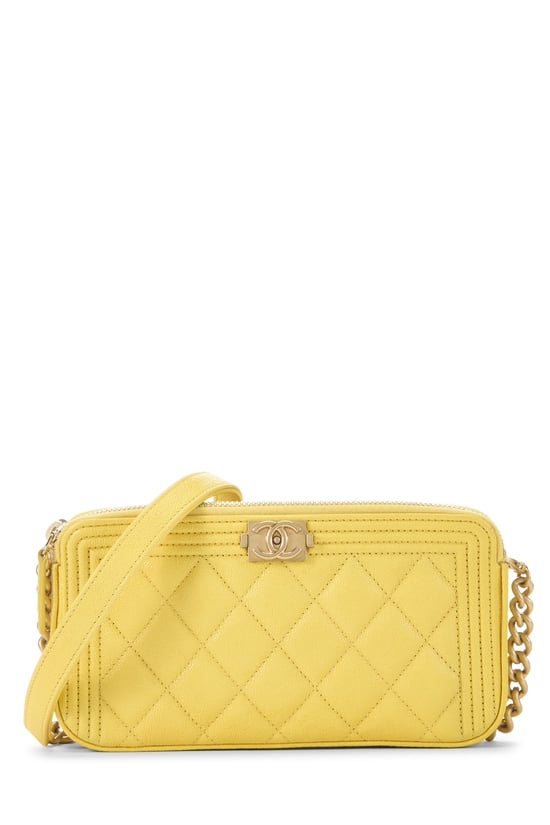 Yellow Caviar Boy Double Zip Wallet on Chain (WOC)